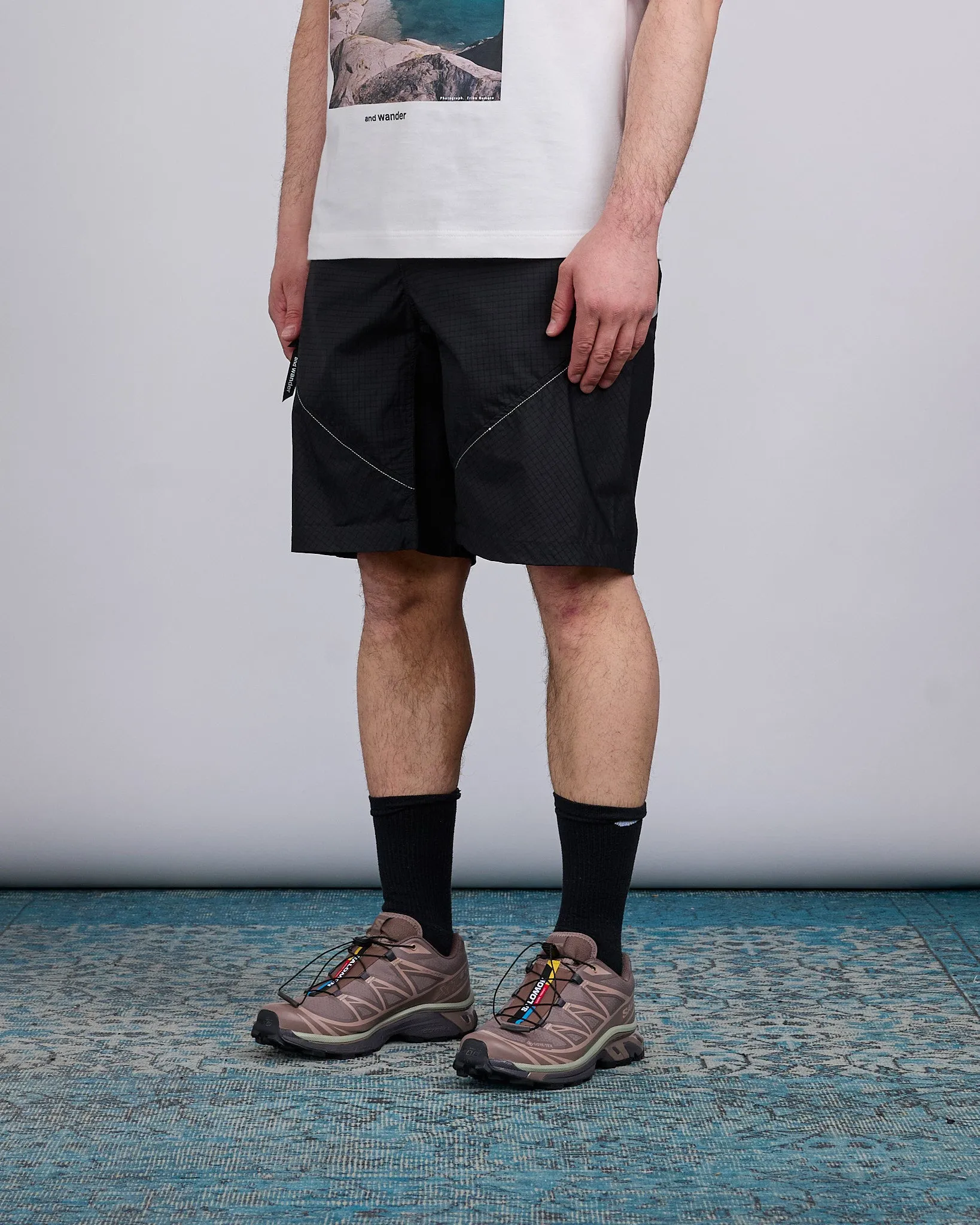 and wander Breath Rip Nylon Short Black