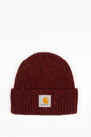 CARHARTT WIP ANGLISTIC BEANIE BORDEAUX HEATHER