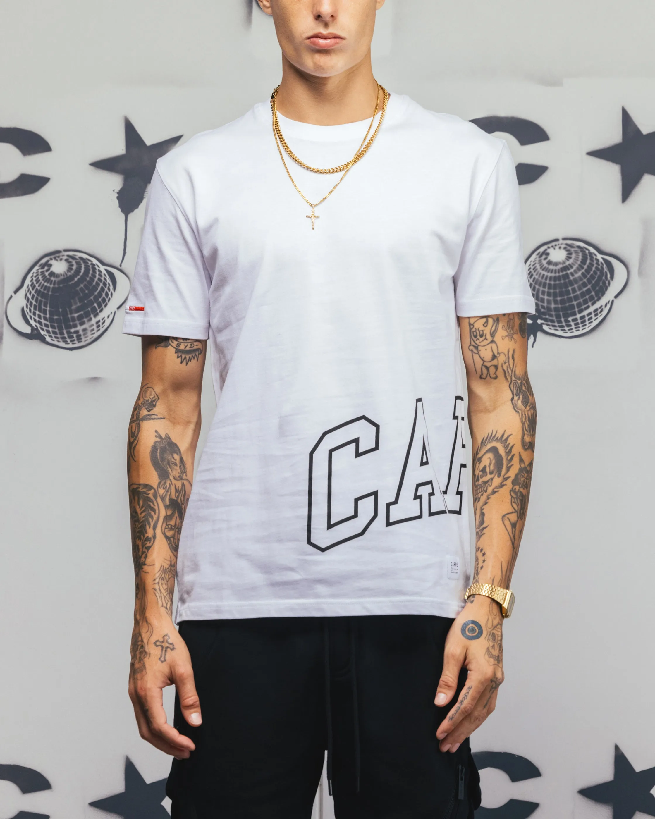 Carr Men's Enorme Classique Short Sleeve T-Shirt White