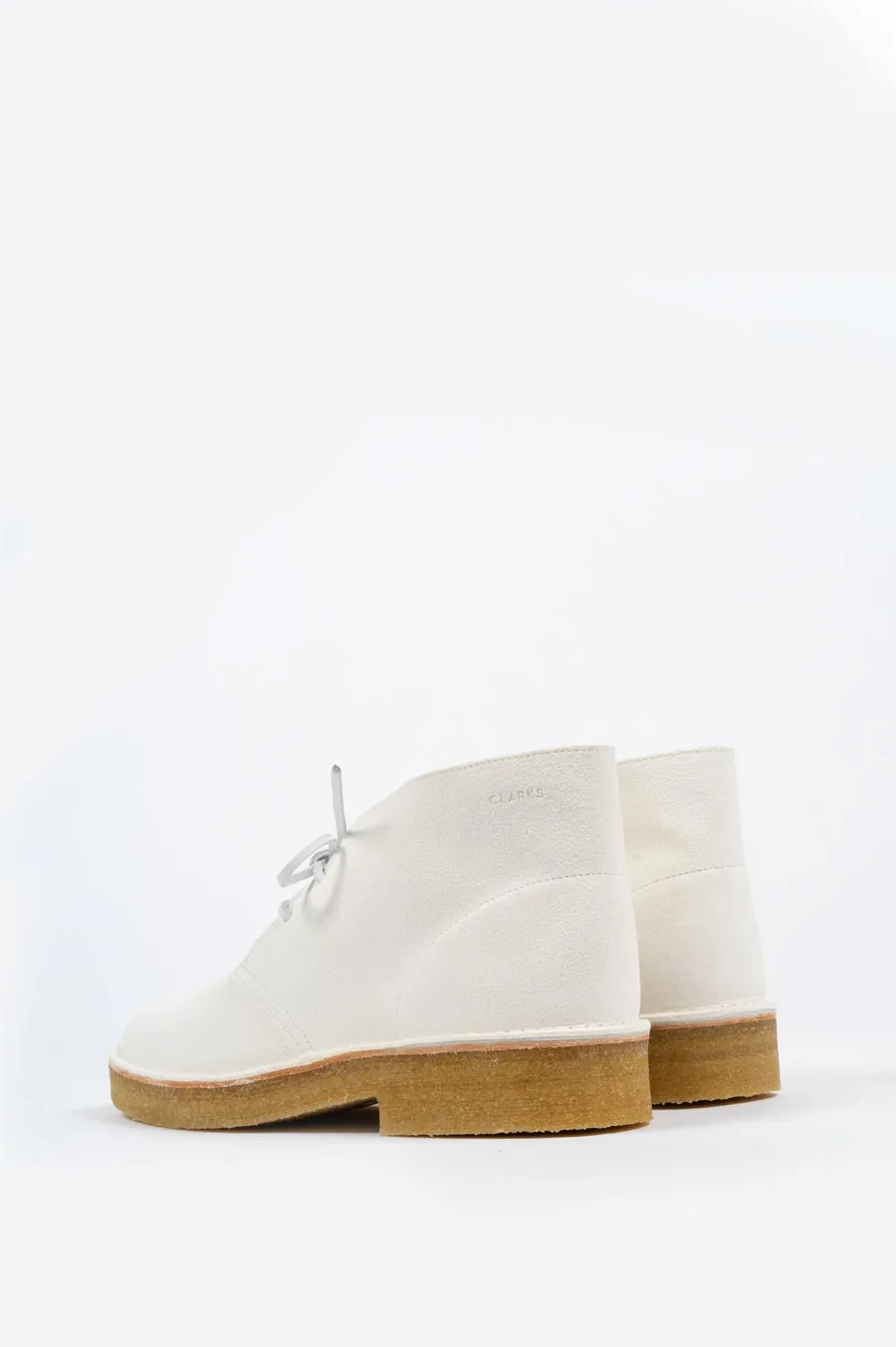 CLARKS DESERT BOOT 221 WHITE SUEDE