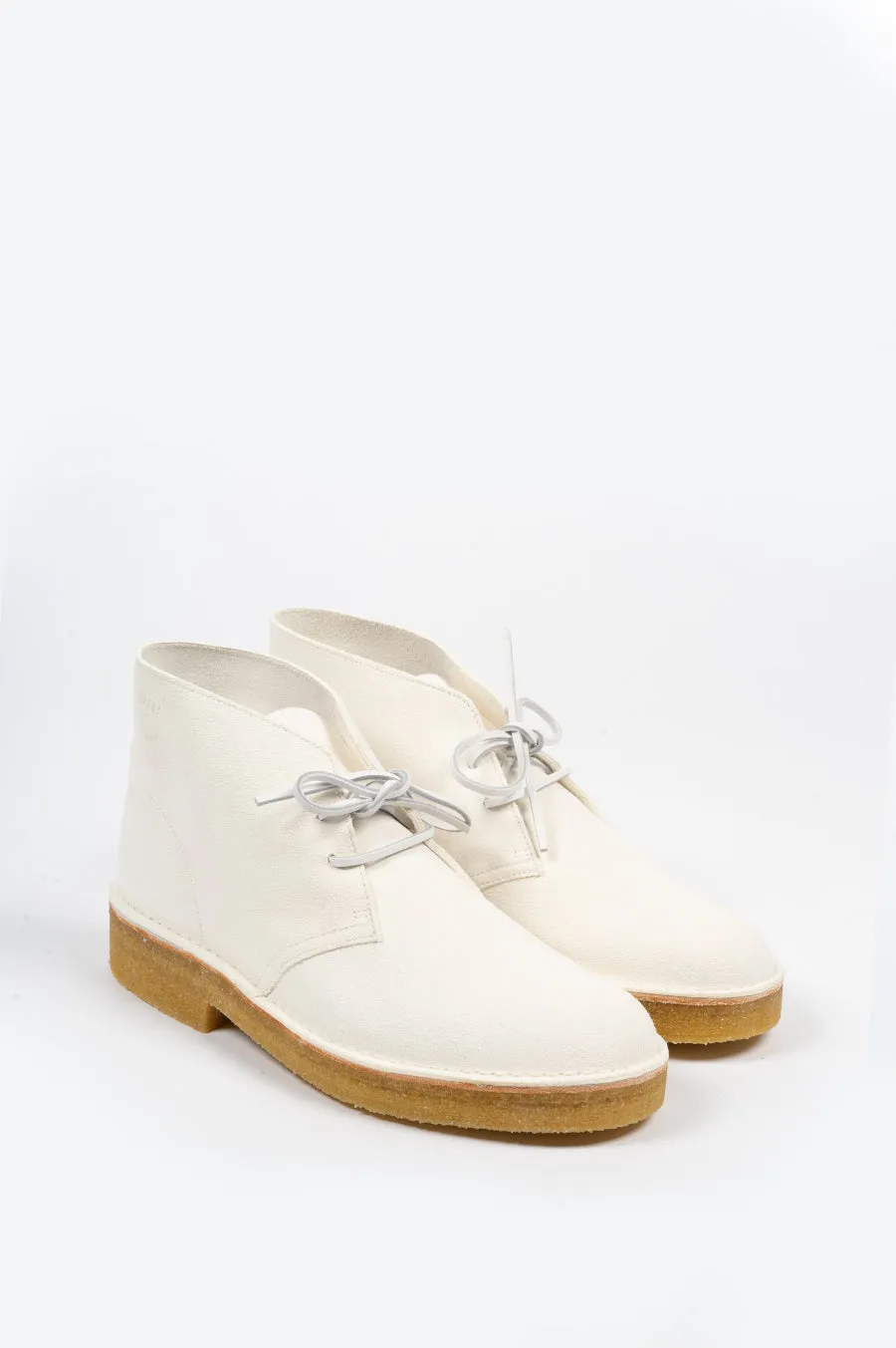 CLARKS DESERT BOOT 221 WHITE SUEDE