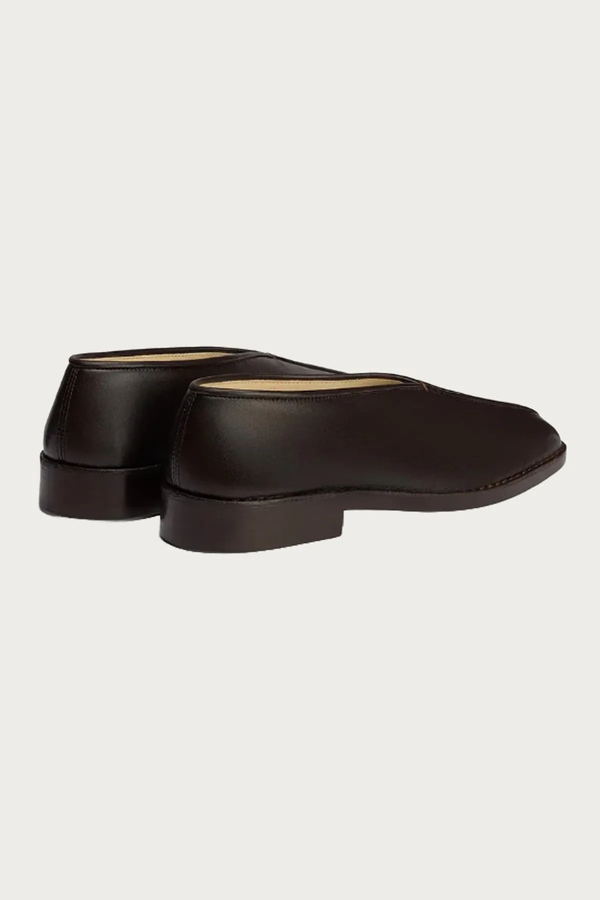 Flat Piped Slippers - Dark Chocolate