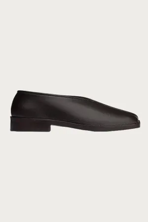 Flat Piped Slippers - Dark Chocolate