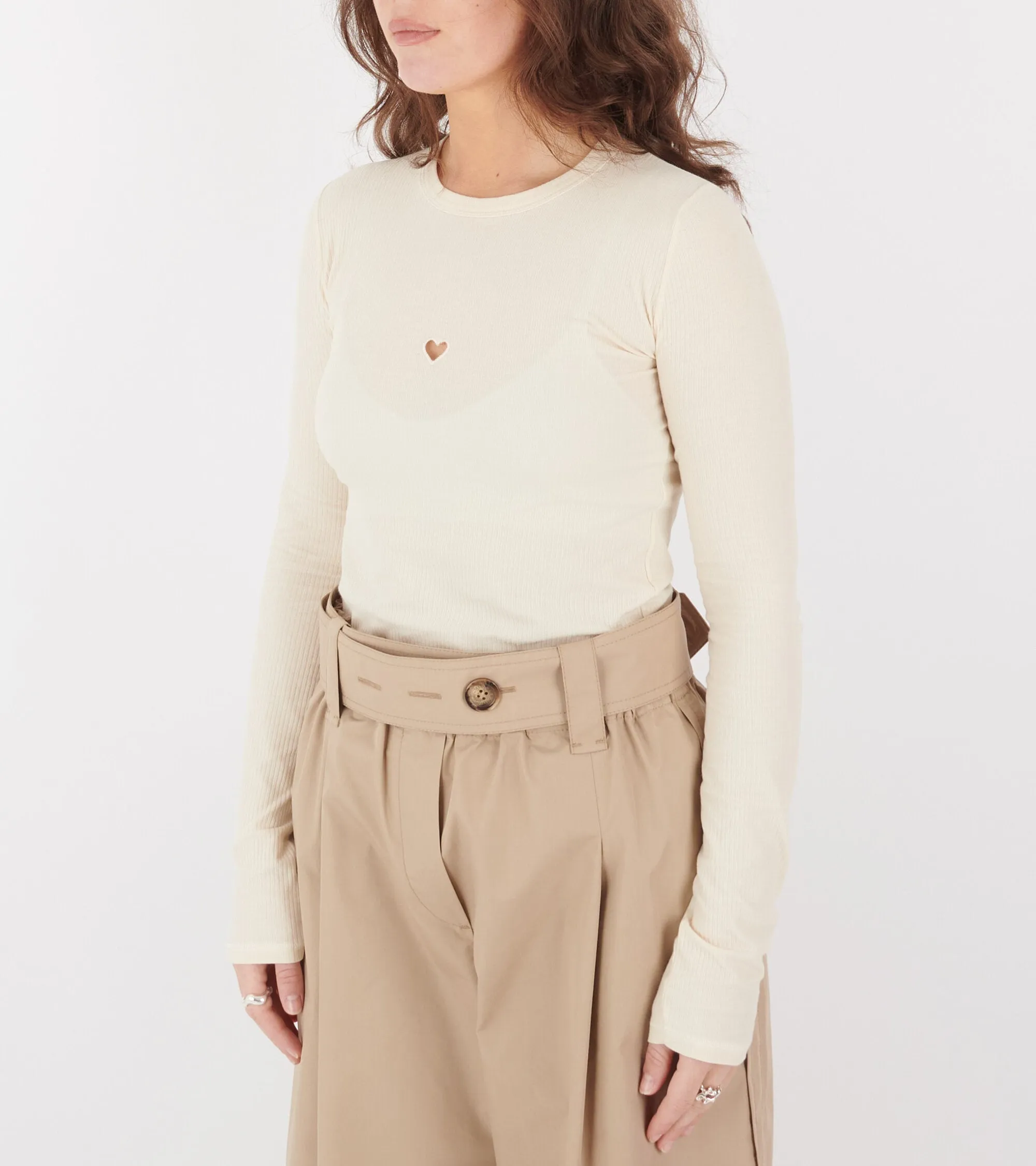 Heart Long Sleeve Tee Undyed