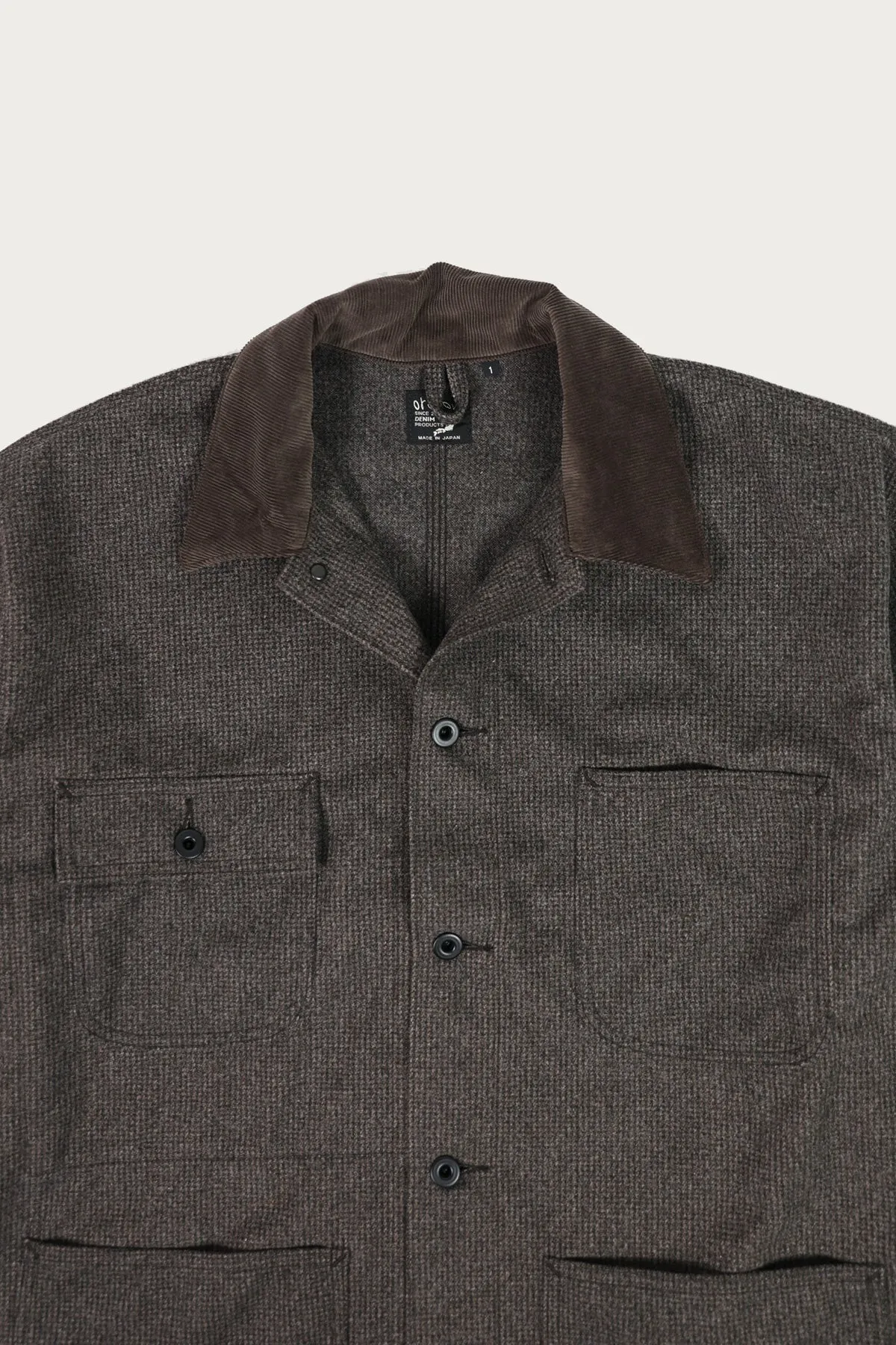 Houndstooth Relax Fit Coverall - Brown