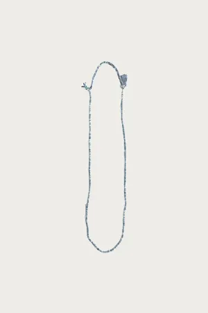 Indigo Dyed Shells Bead Necklace - Aizome