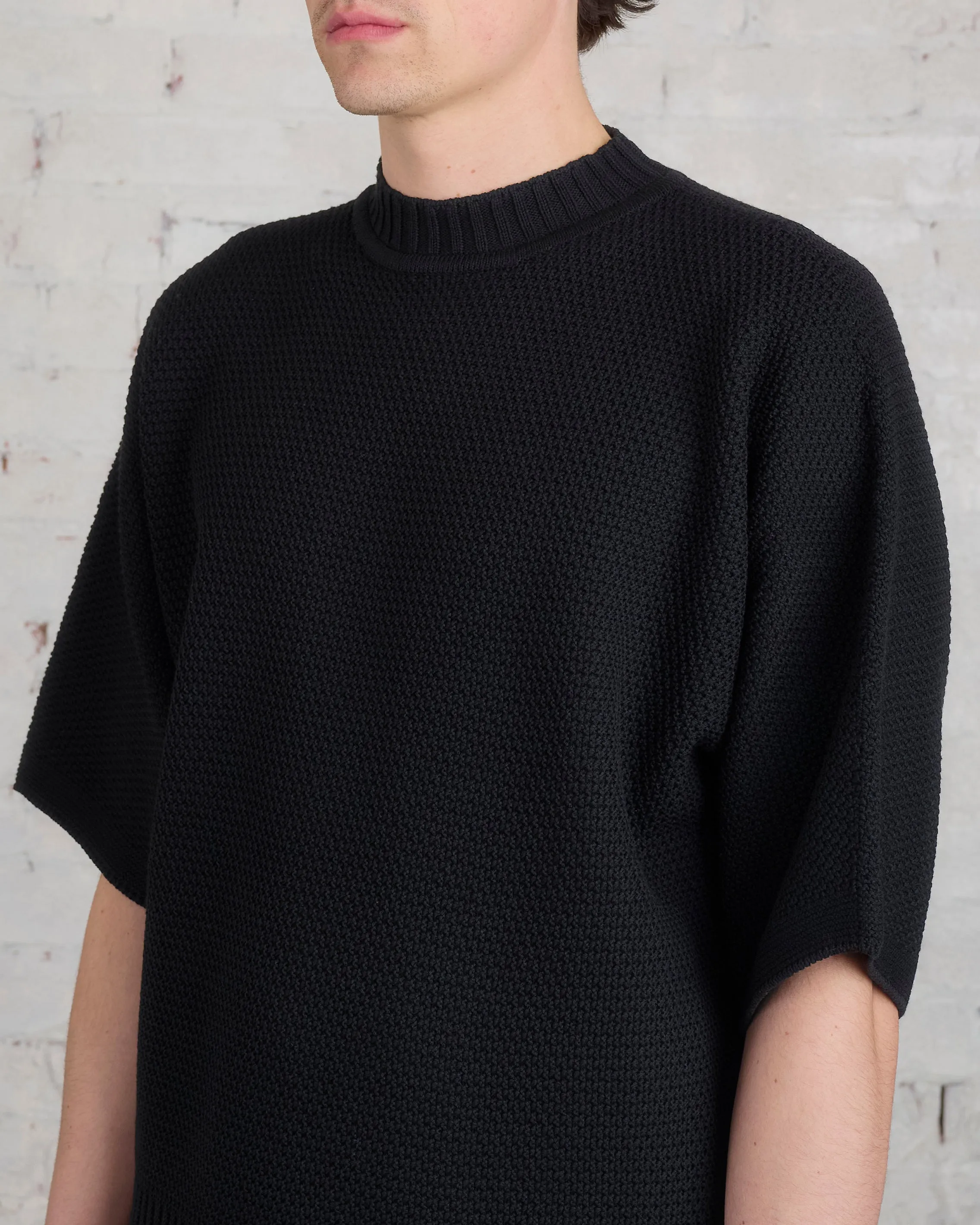 Issey Miyake Homme Plisse Rustic Knit Tee Black
