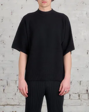 Issey Miyake Homme Plisse Rustic Knit Tee Black