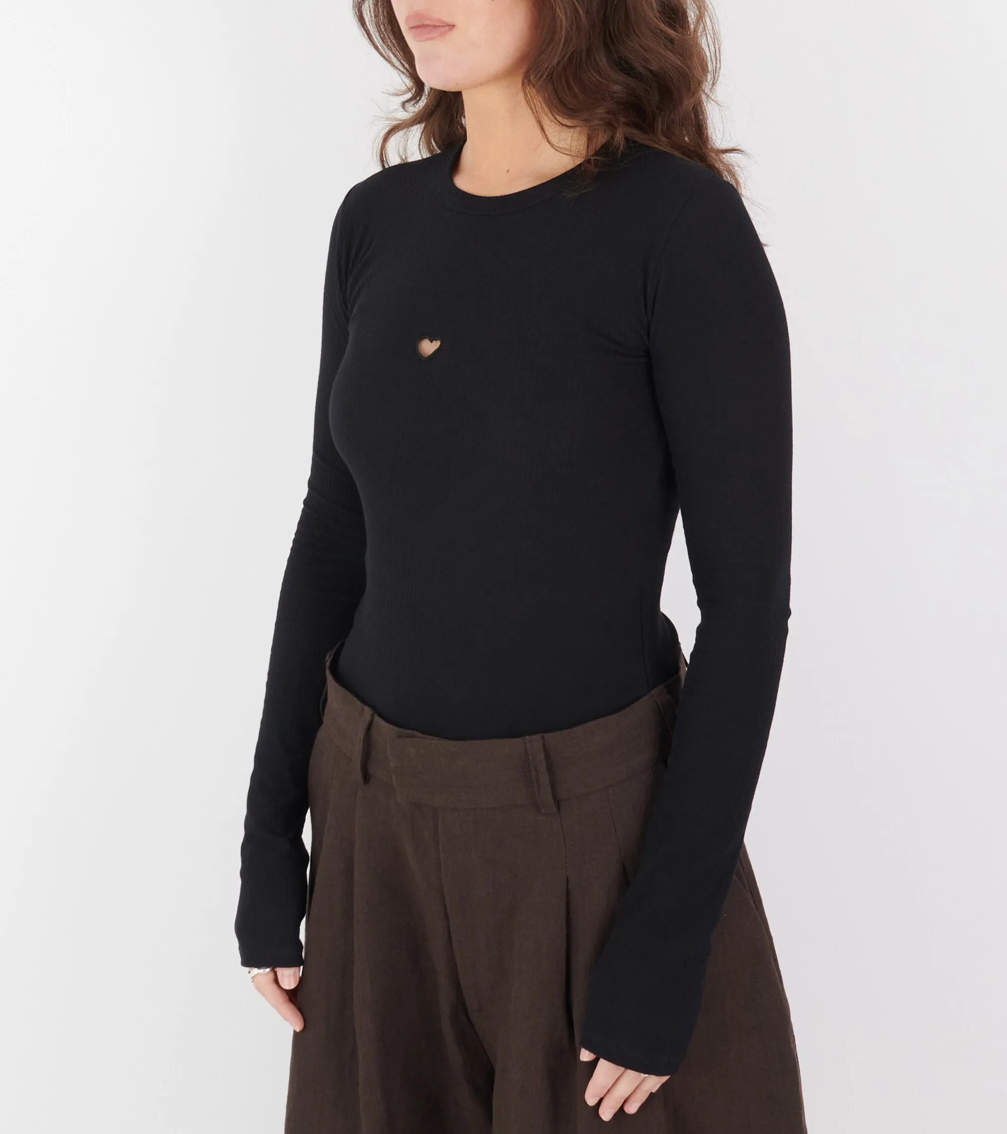 L/S Heart T-shirt Black