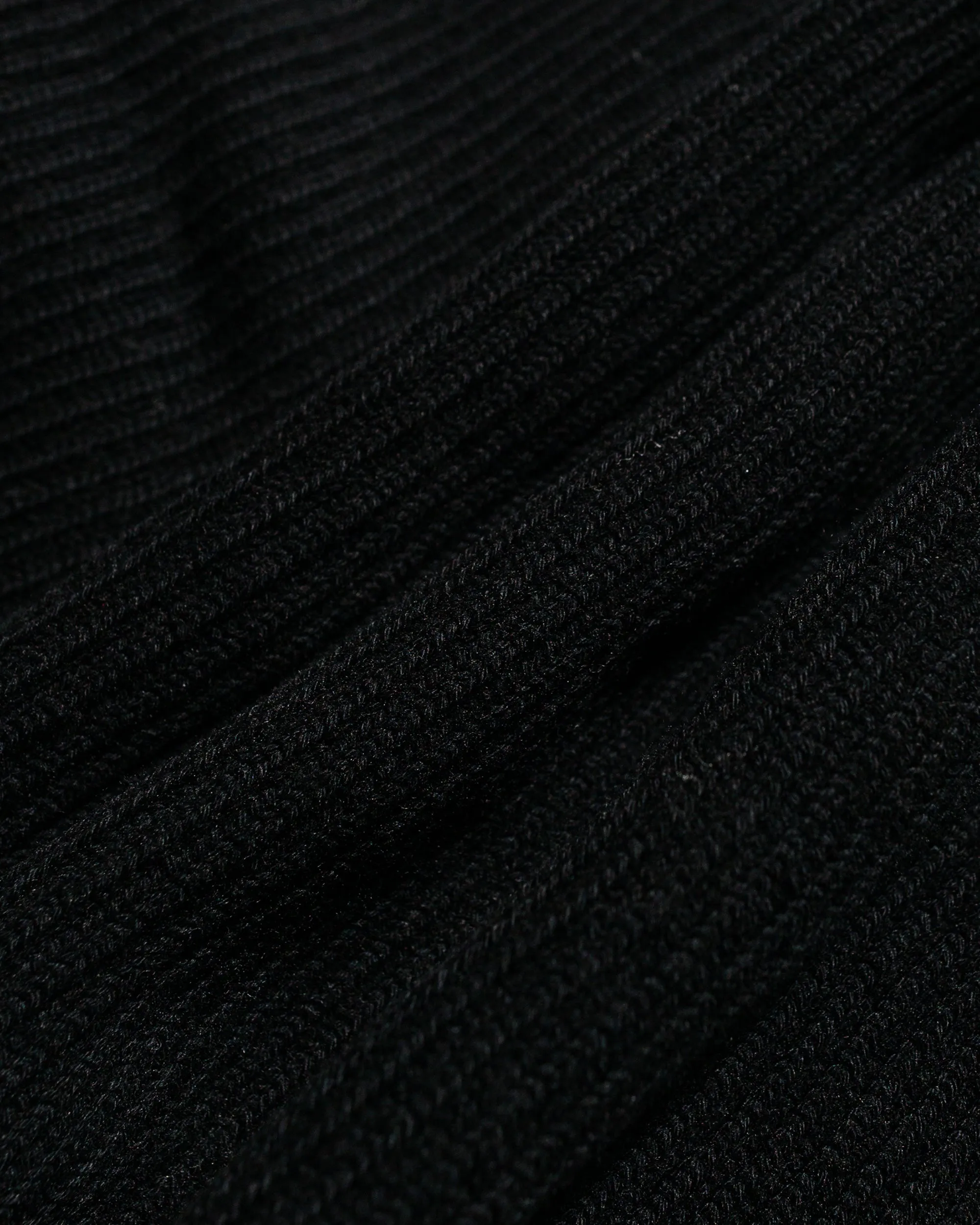 Margaret Howell Simple Rib Crew Neck Cotton Wool Black