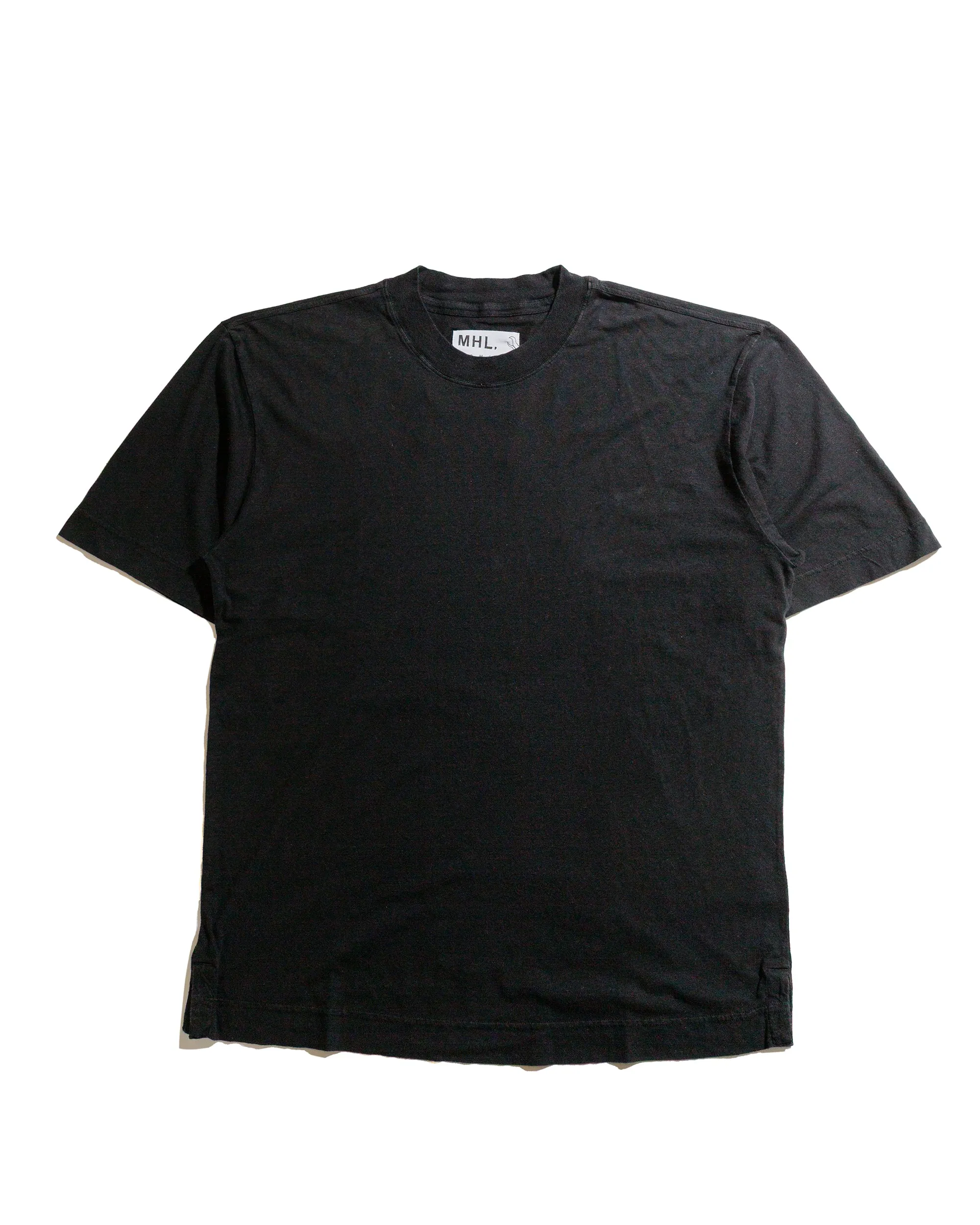 MHL Simple T-Shirt Organic Cotton Linen Jersey Black