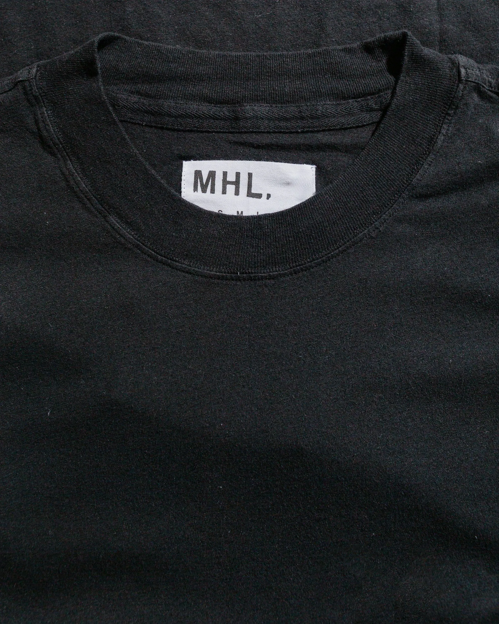 MHL Simple T-Shirt Organic Cotton Linen Jersey Black