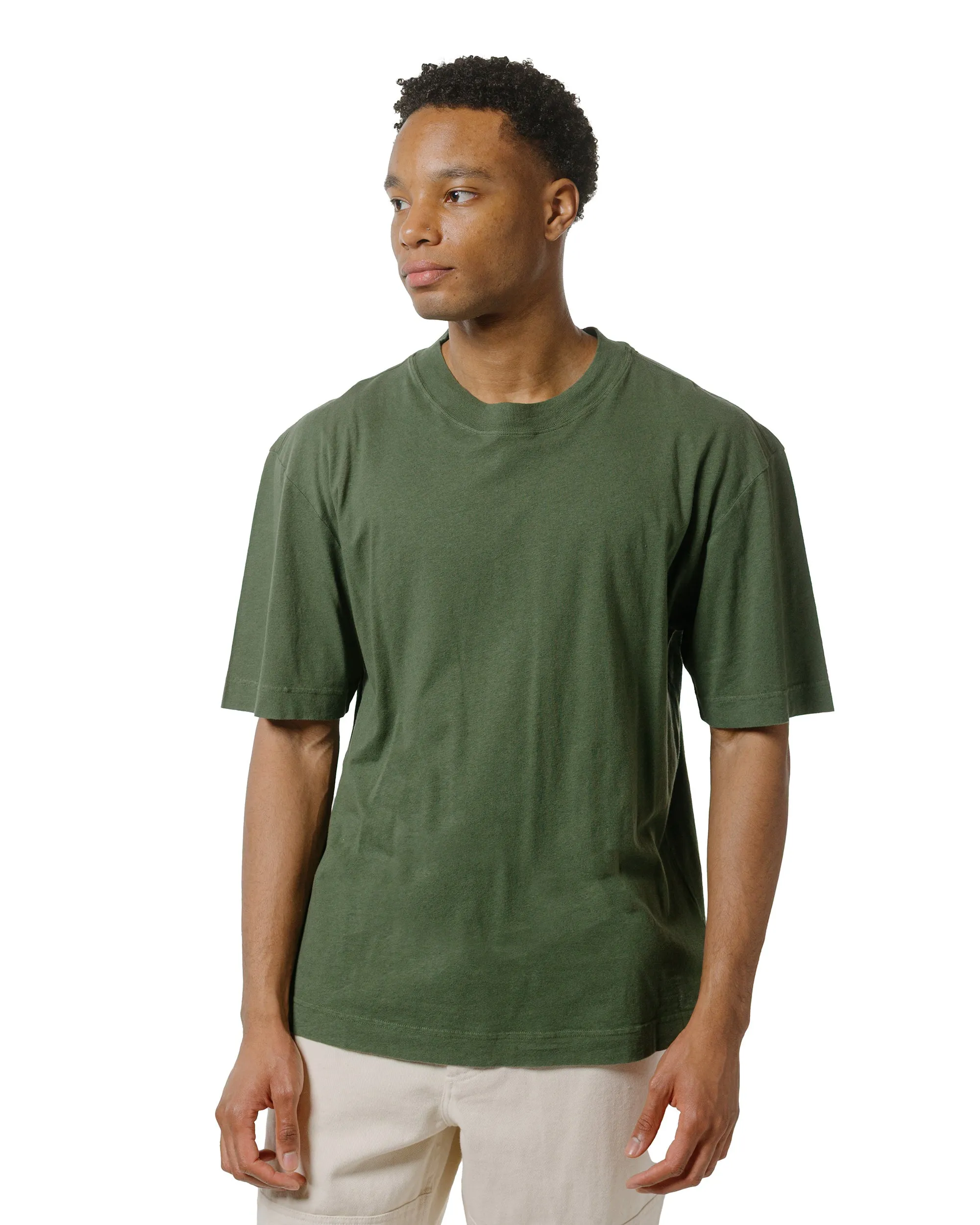 MHL Simple T-Shirt Organic Cotton Linen Jersey Grass