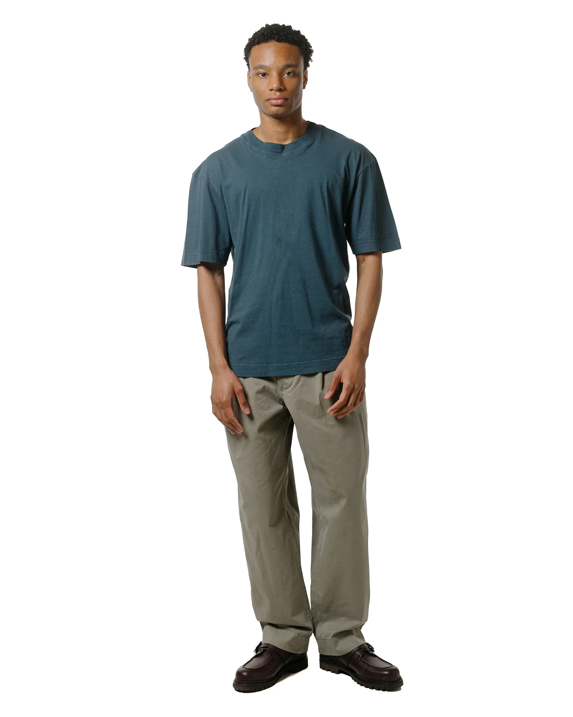 MHL Simple T-Shirt Organic Cotton Linen Jersey Mineral Blue