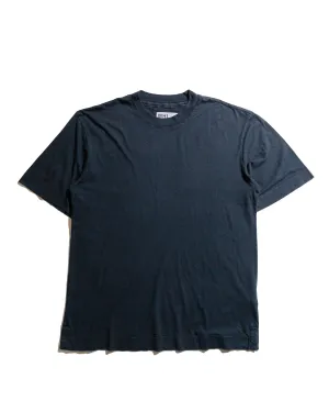 MHL Simple T-Shirt Organic Cotton Linen Jersey Navy