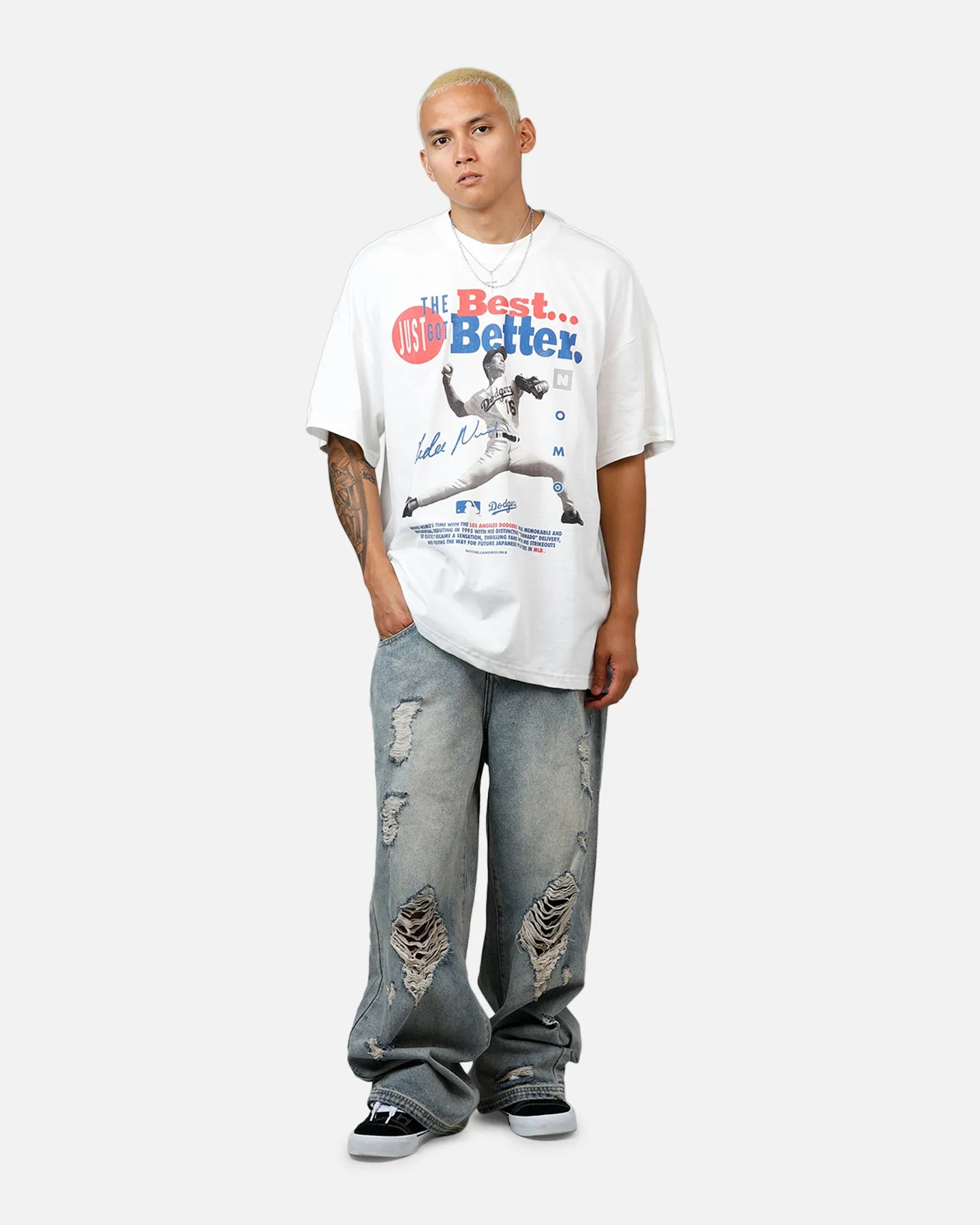 Mitchell & Ness Los Angeles Dodgers Hideo Nomo Got Better T-Shirt Vintage White