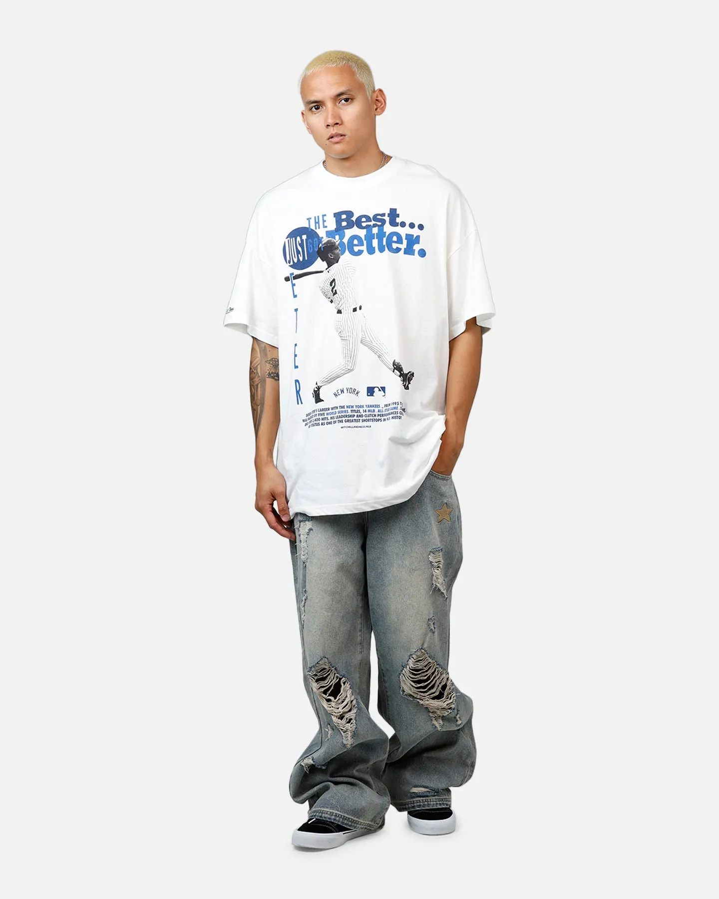 Mitchell & Ness New York Yankees Derek Jeter Got Better T-Shirt Vintage White