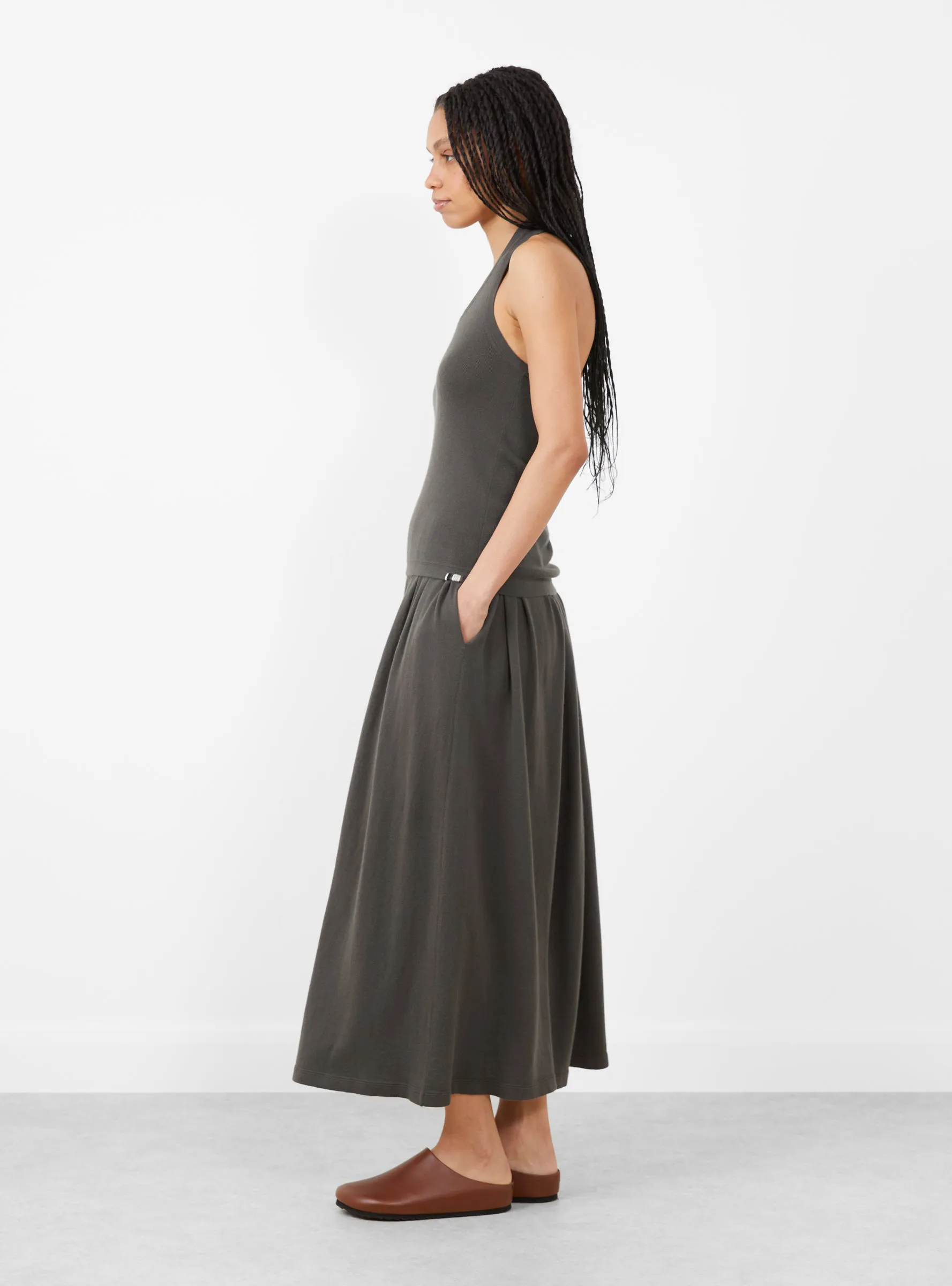 N409 Jerry Cotton Cashmere Top Mud