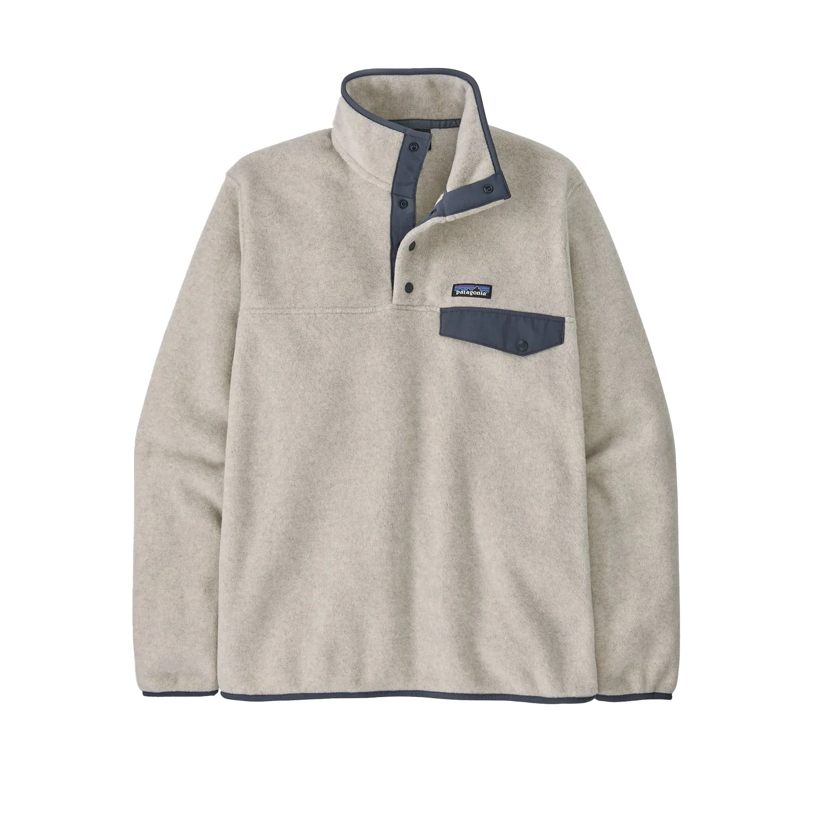 Patagonia M's LW Synch Snap-T Fleece Oatmeal Heather W/ Smolder Blue