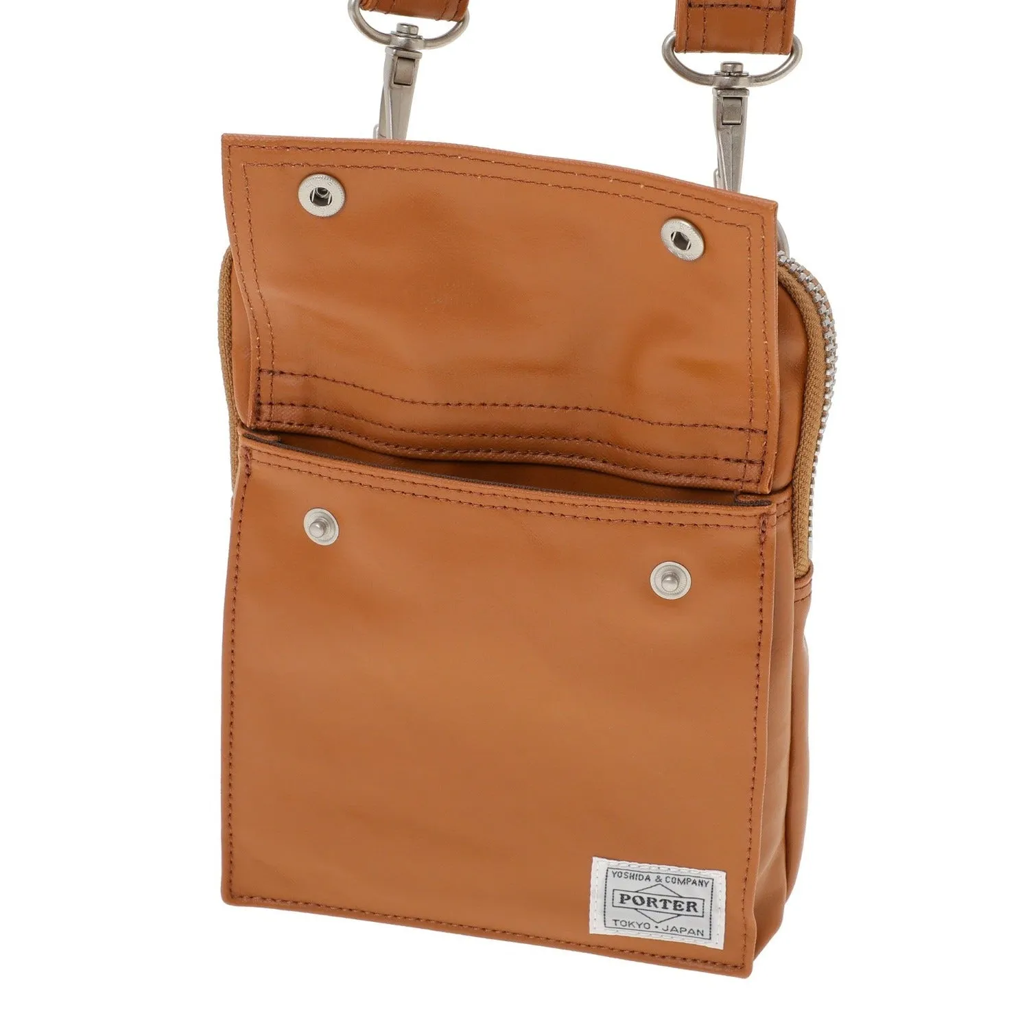 Porter Free Style Vertical Shoulder Bag Camel