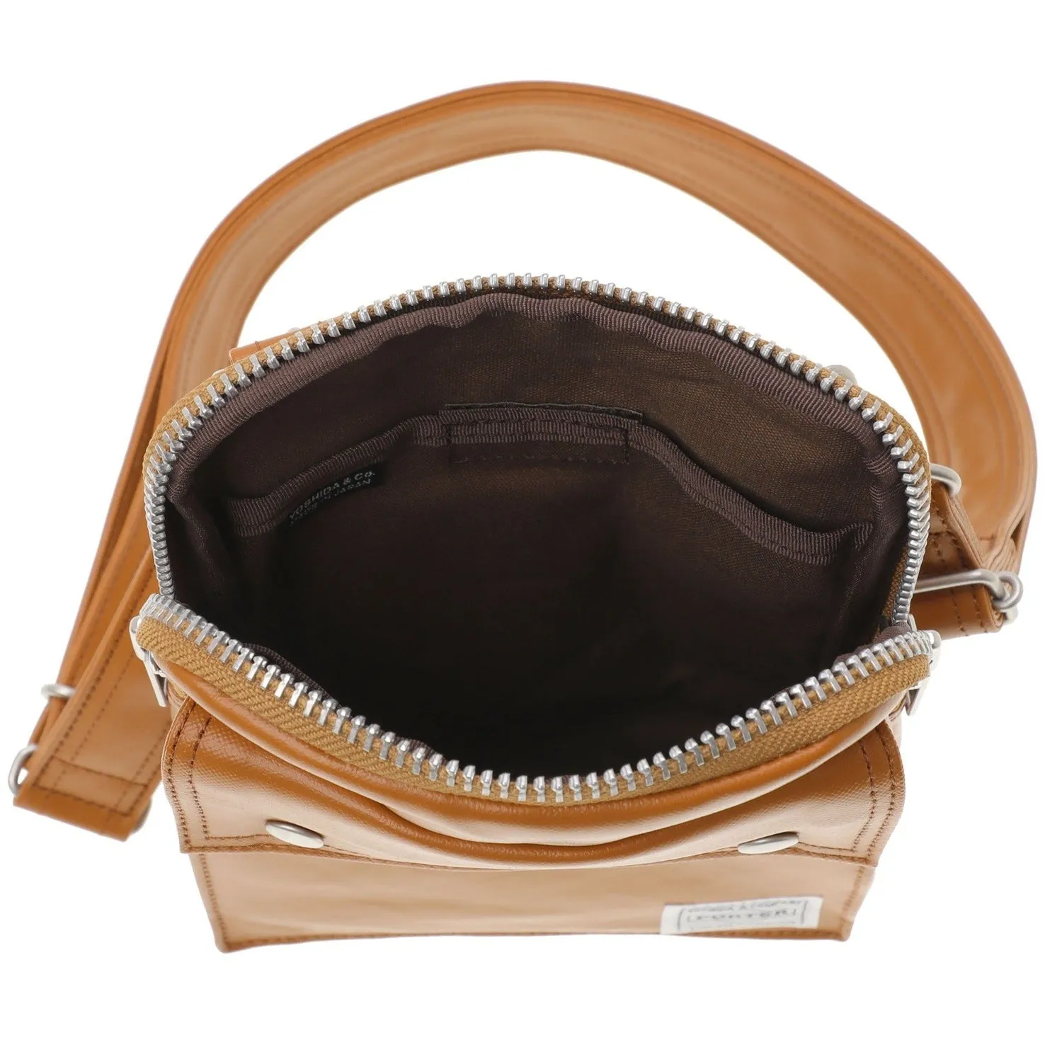 Porter Free Style Vertical Shoulder Bag Camel