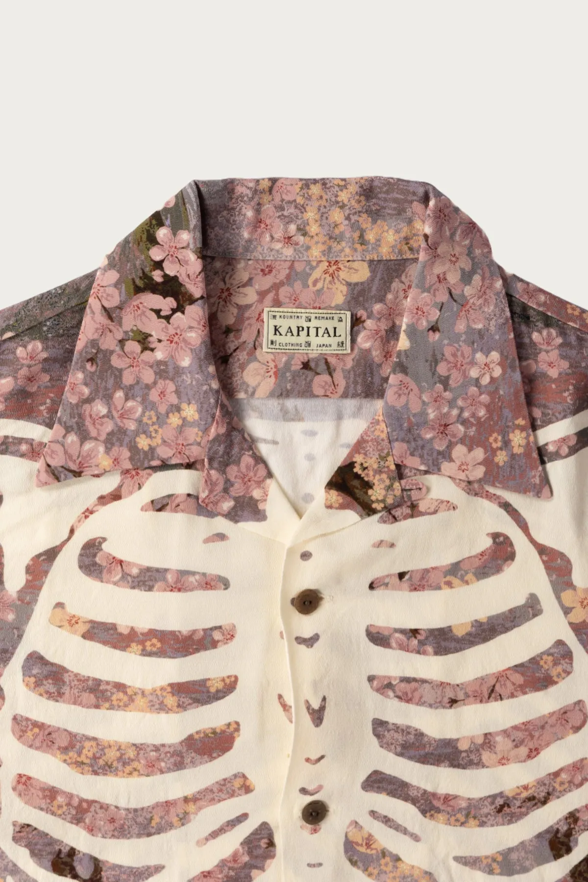 Rayon SAKURA-BONE Aloha Shirt - Grey