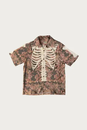 Rayon SAKURA-BONE Aloha Shirt - Khaki