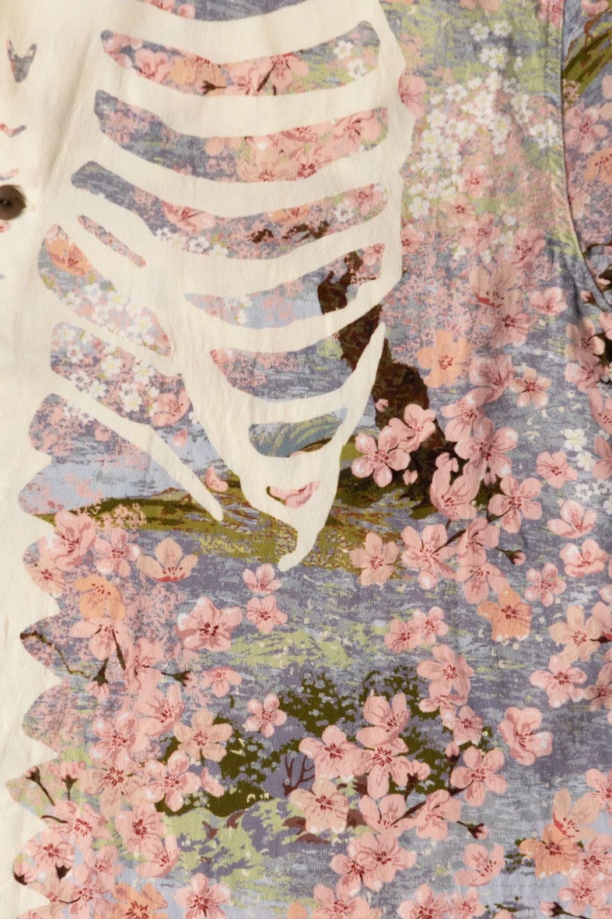 Rayon SAKURA-BONE Aloha Shirt - Sax