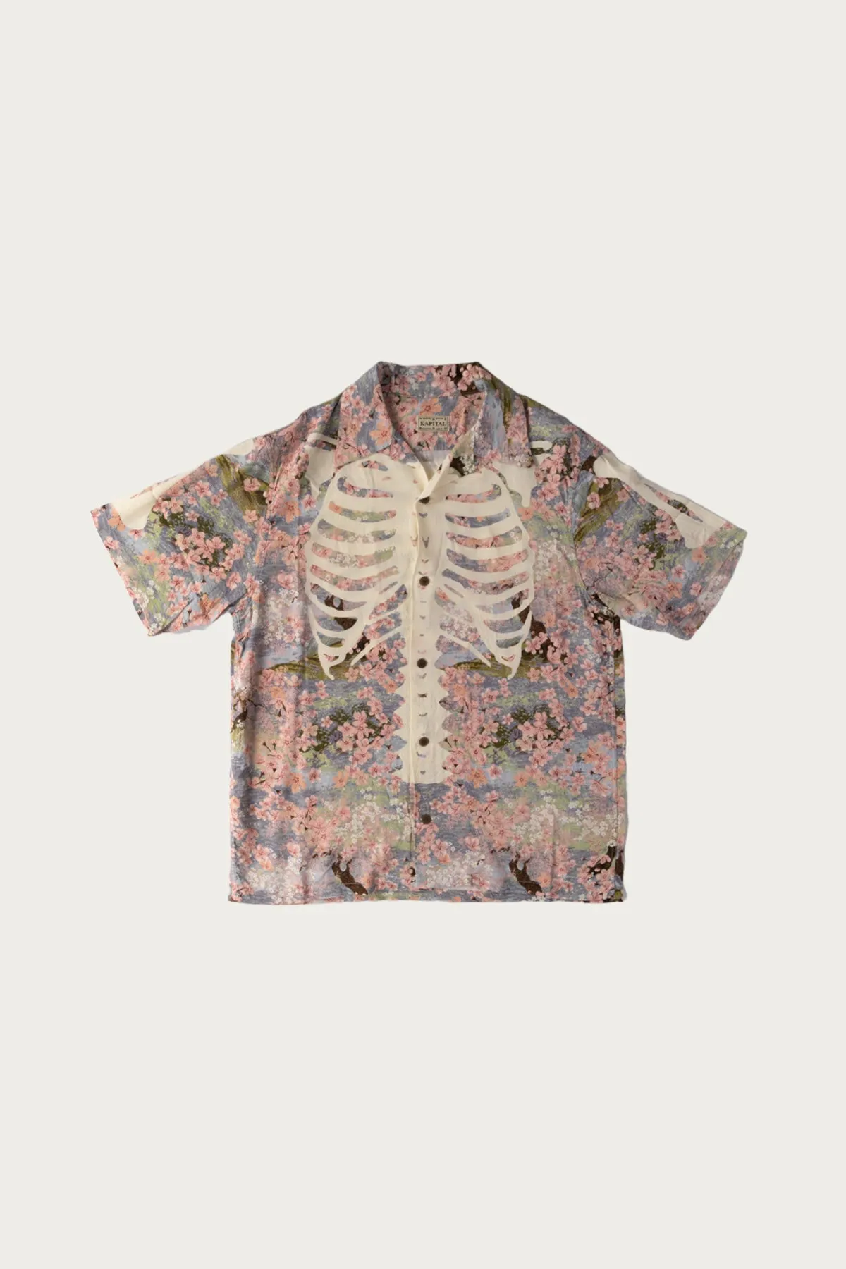 Rayon SAKURA-BONE Aloha Shirt - Sax