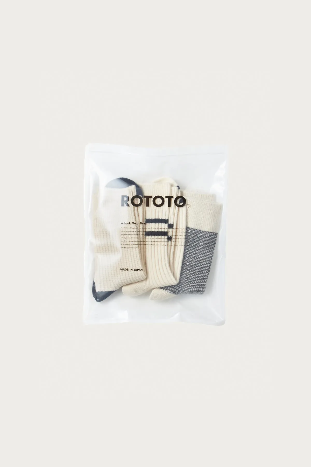 Recycled Cotton/Wool Daily 3 Pack - Off White/Black