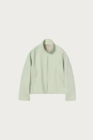 Sponge Wool Twill Zip Blouson - Pale Green