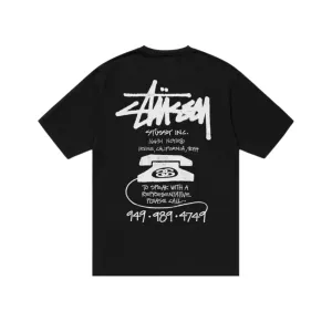 Stssy Old Phone T-shirt Black