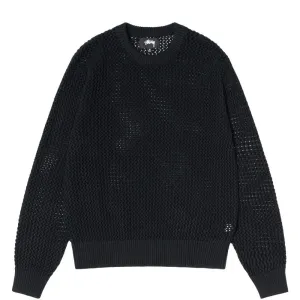 STSSY PIG. DYED LOOSE GAUGE SWEATER // SOLID BLACK
