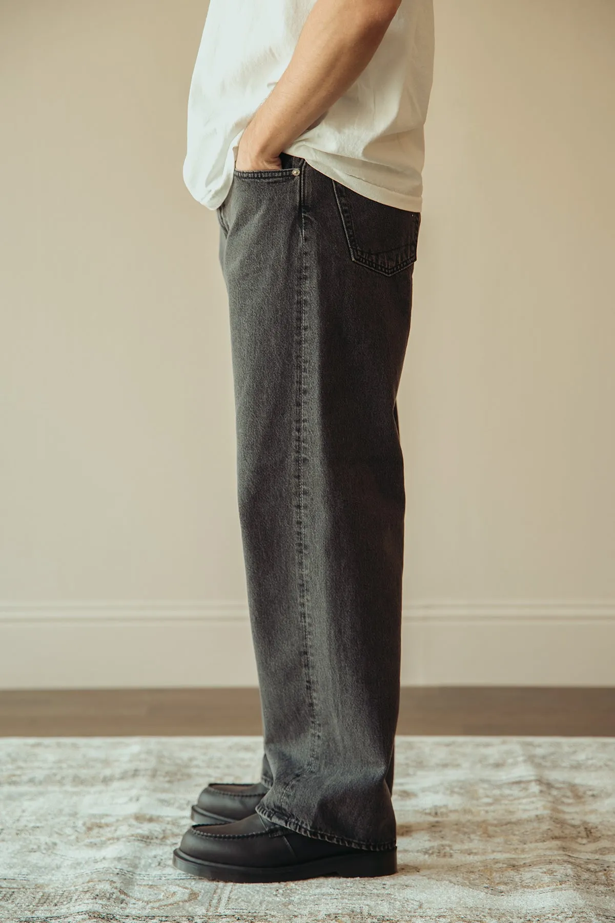 Super Dad's Denim Pants - Black Denim Stone