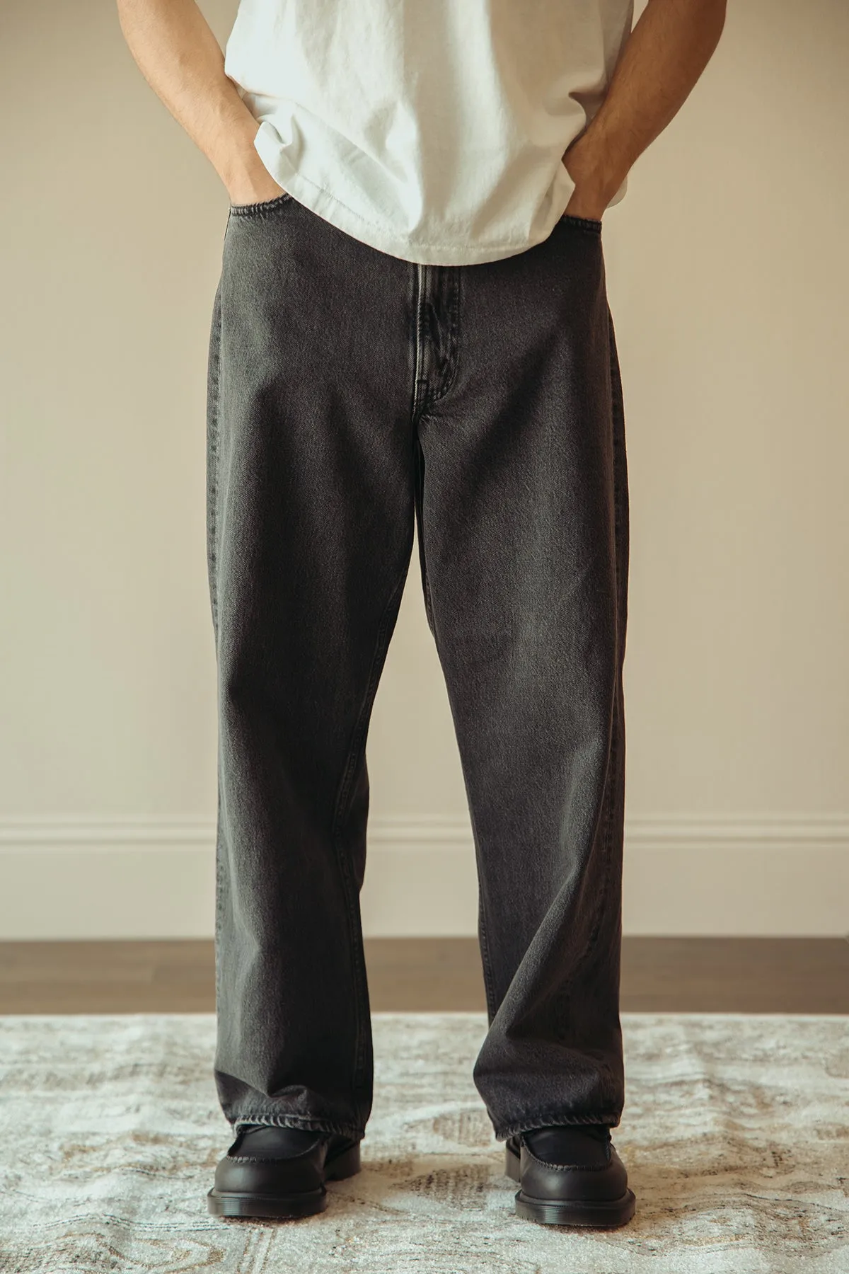 Super Dad's Denim Pants - Black Denim Stone