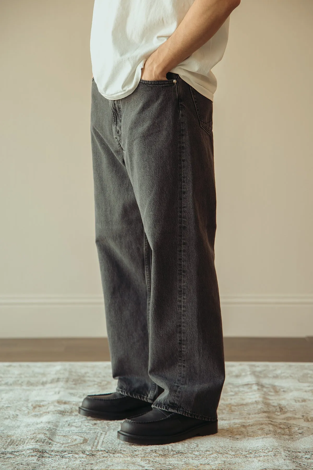 Super Dad's Denim Pants - Black Denim Stone
