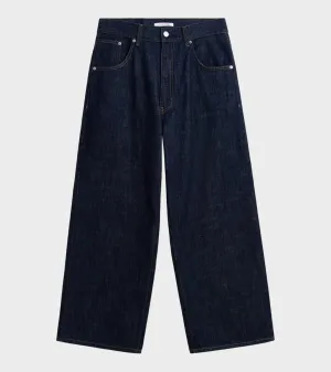 Super Wide Jeans Simple Rinse Blue