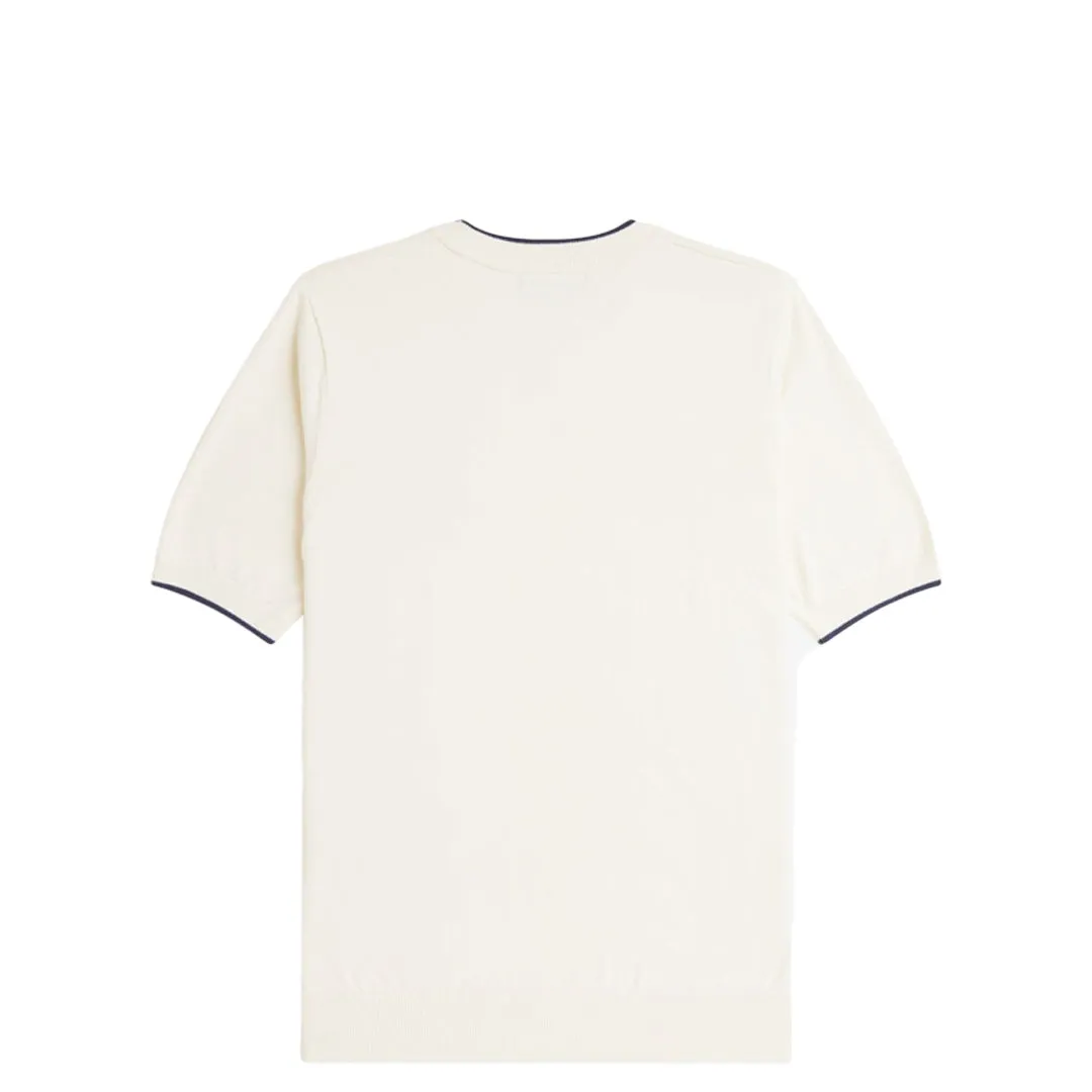 TEXTURE FRONT KNITTED T-SHIRT ECRU