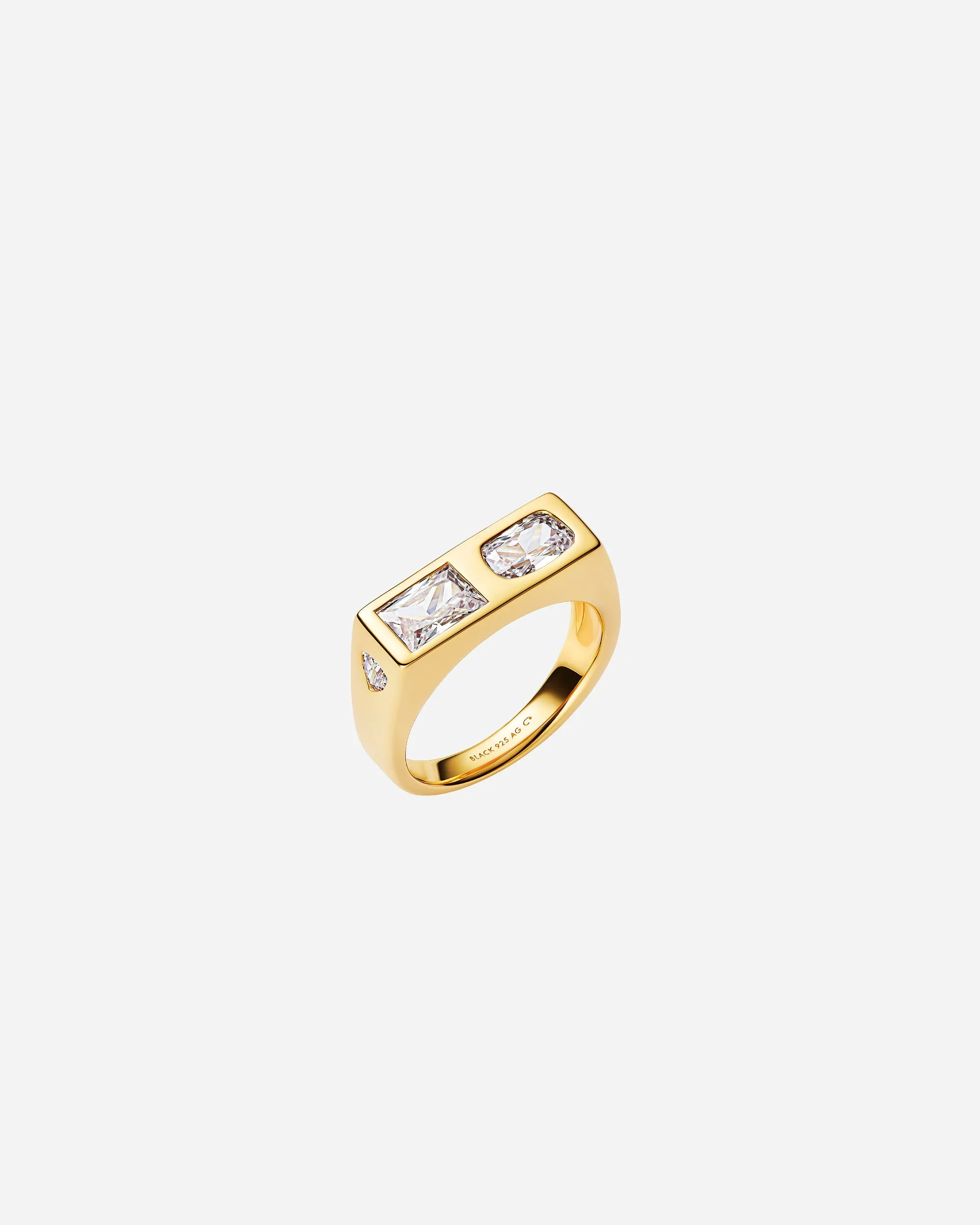 Us Three Signet Ring Gold