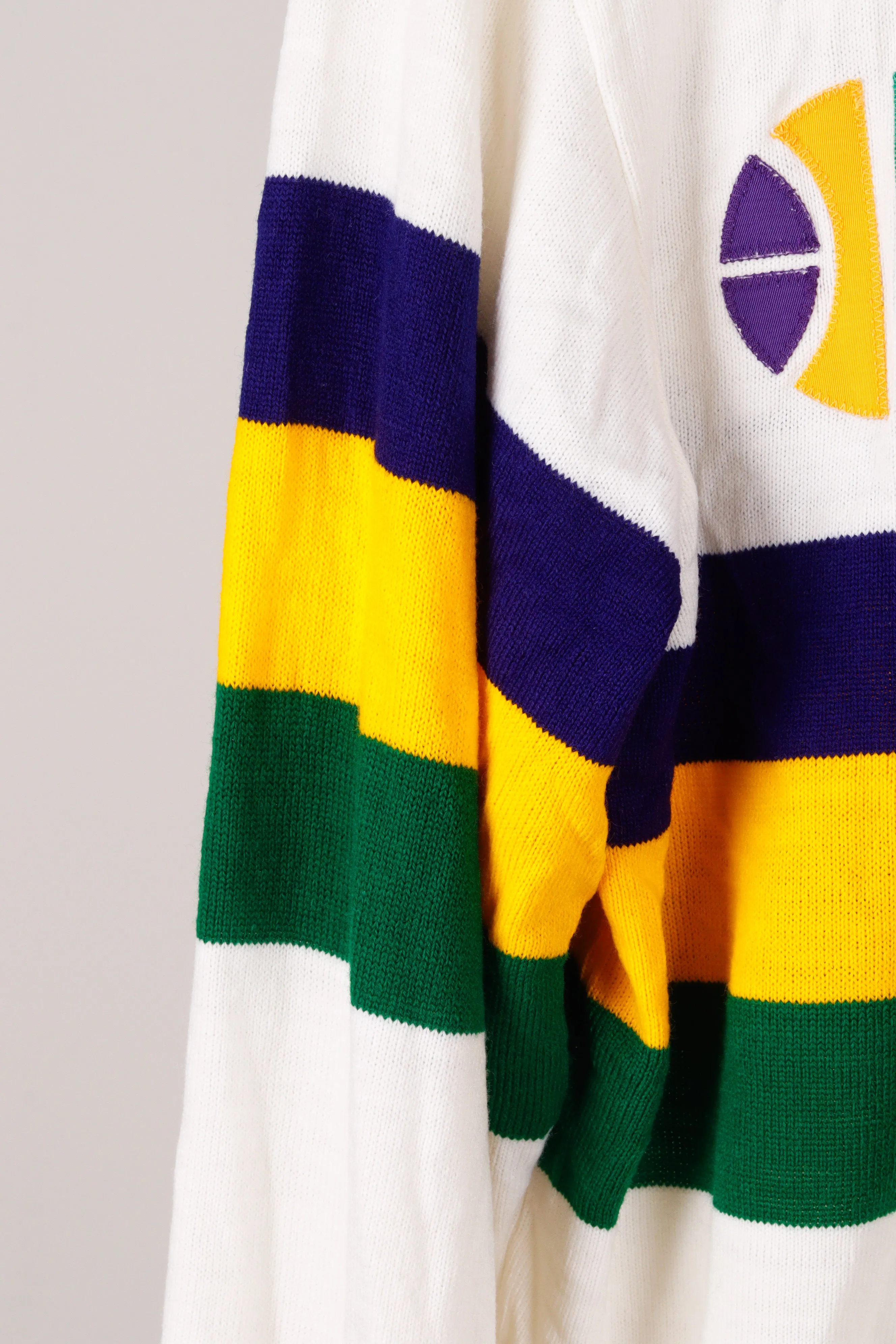 Vintage 1984-85 Sand Knit 'Bob Hansen Utah Jazz Home' Warm Up Jacket White