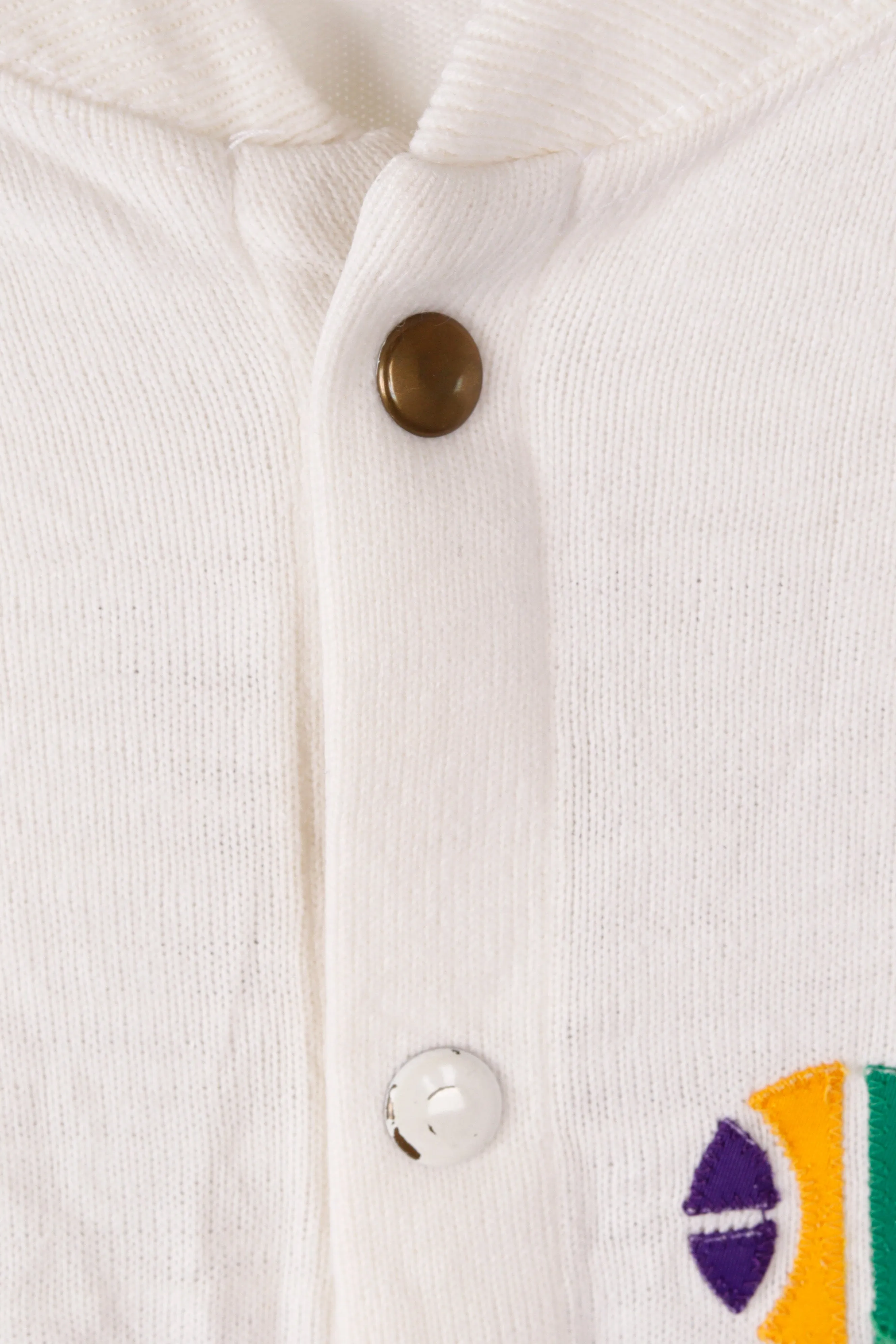 Vintage 1984-85 Sand Knit 'Bob Hansen Utah Jazz Home' Warm Up Jacket White
