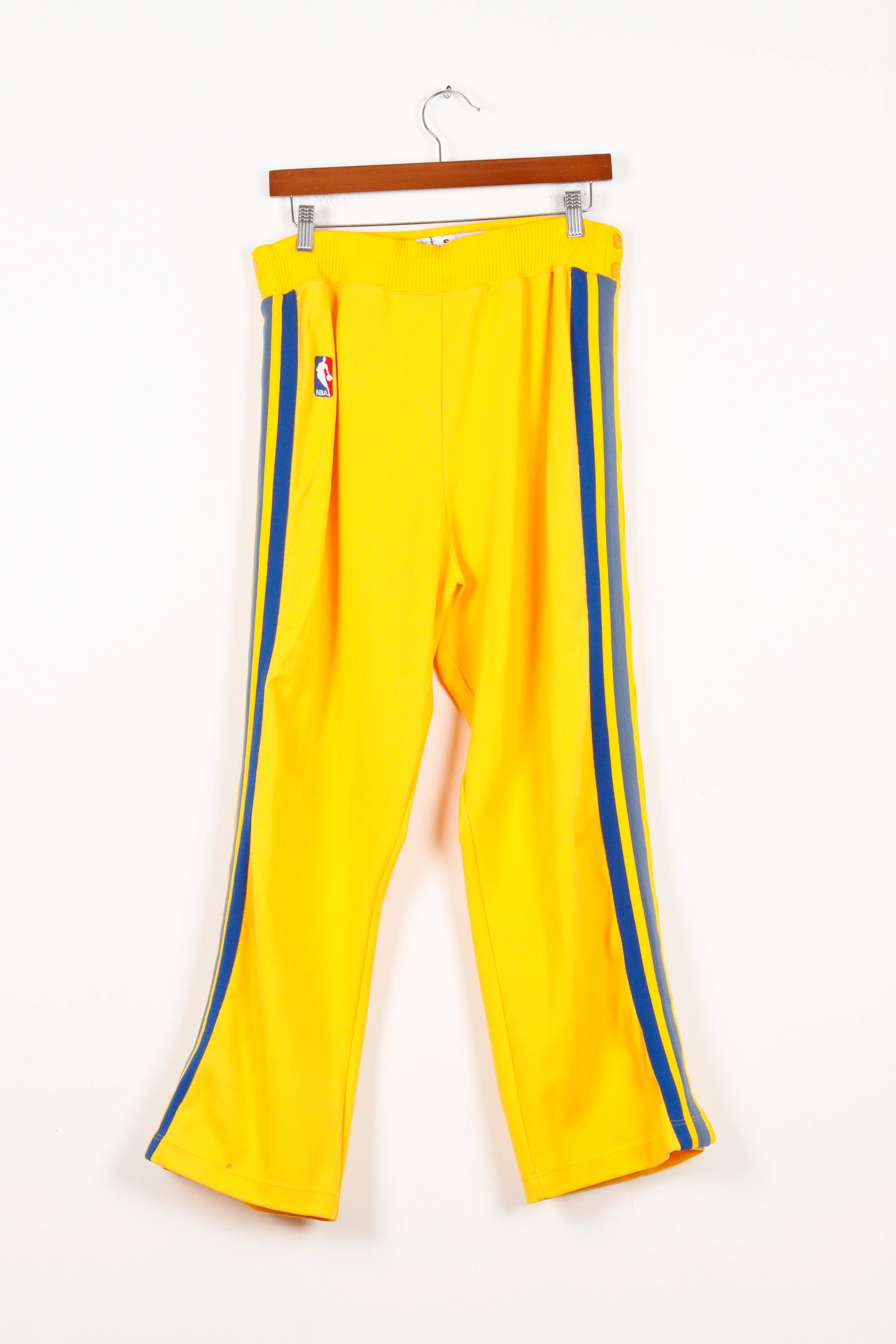Vintage 1985-86 Sand Knit 'Golden State Warriors Guy Williams Home' Tear Away Warm Up Pants