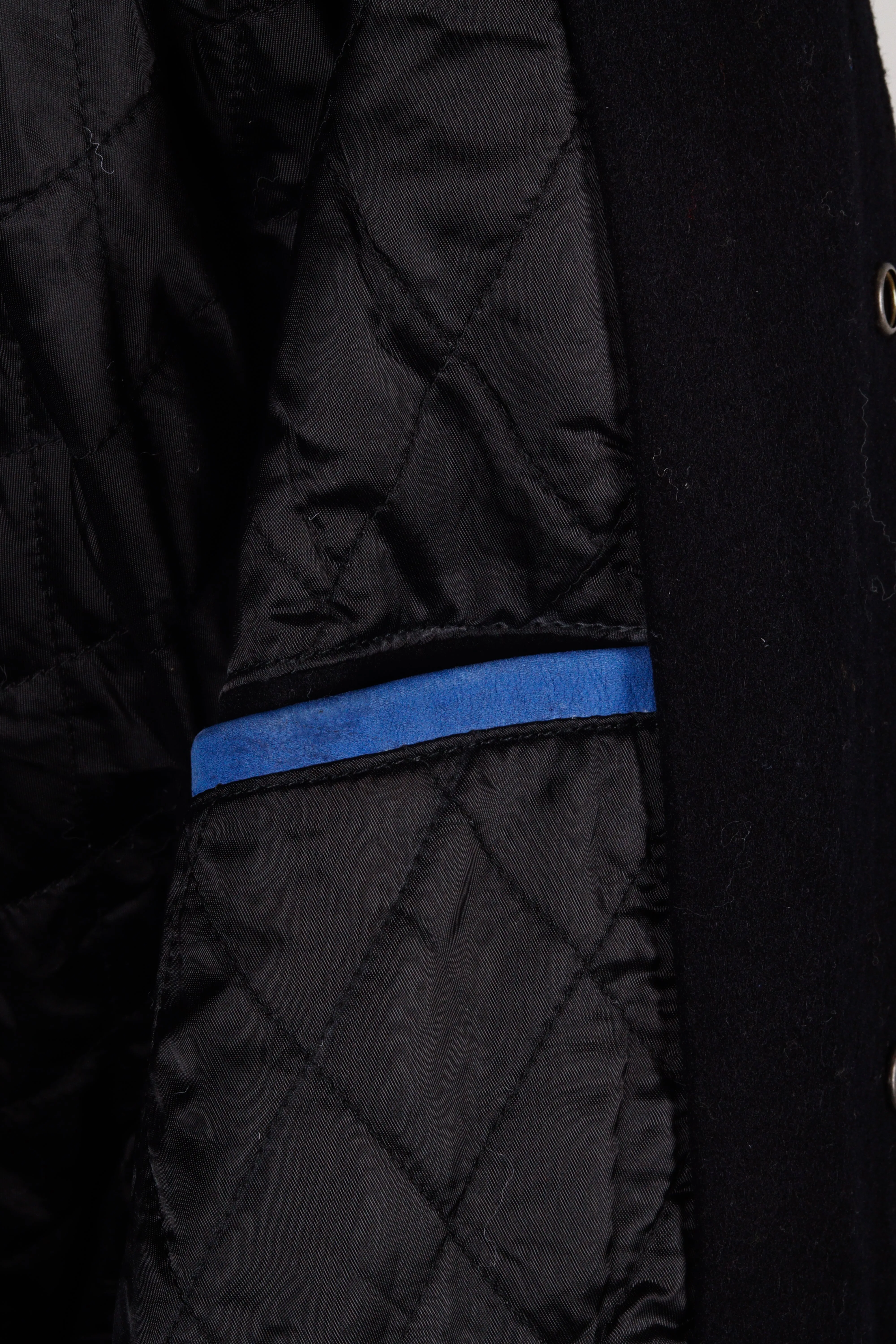 Vintage 1996 adidas 'Promo Basketball' Wool Suede Varsity Jacket Blue