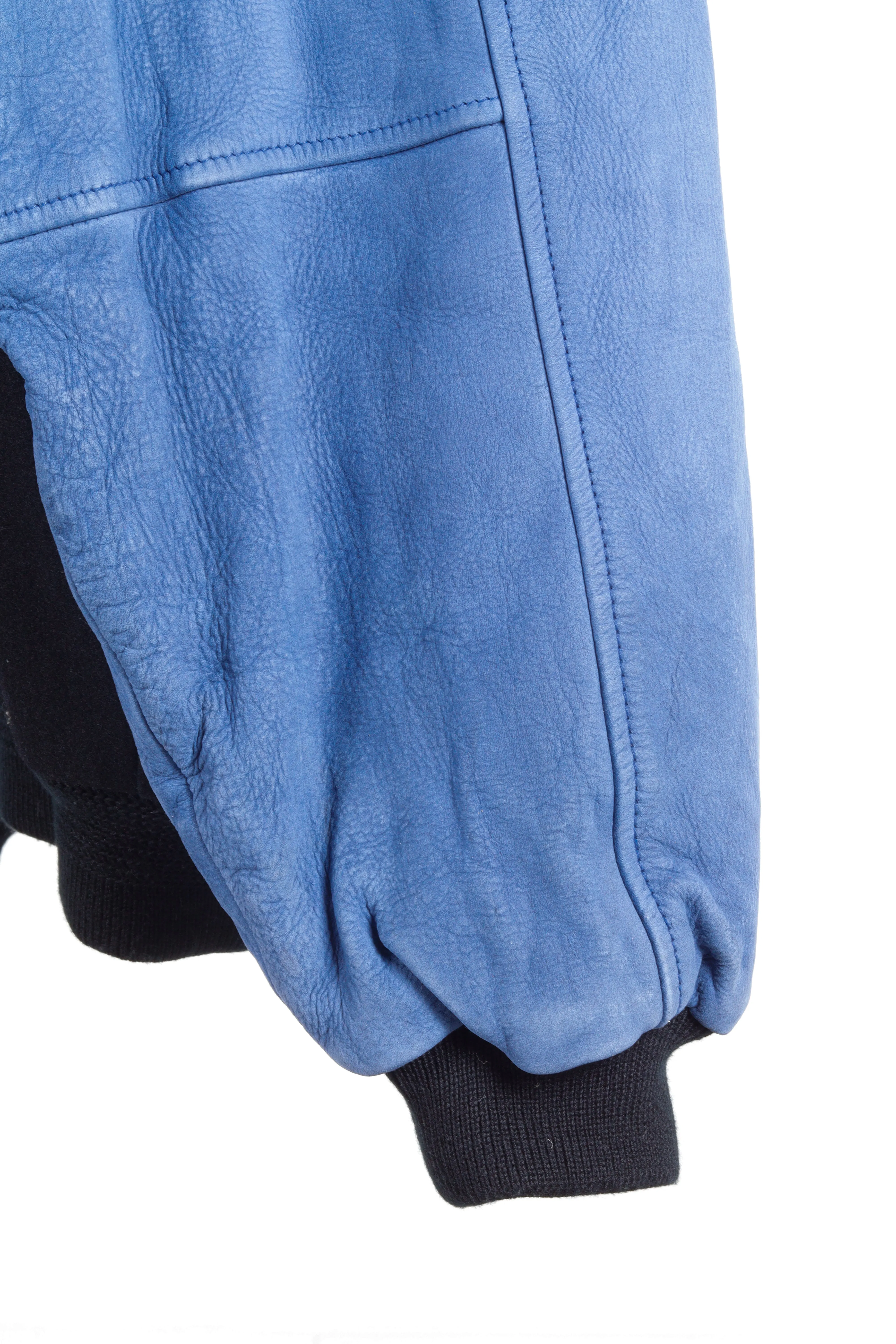Vintage 1996 adidas 'Promo Basketball' Wool Suede Varsity Jacket Blue