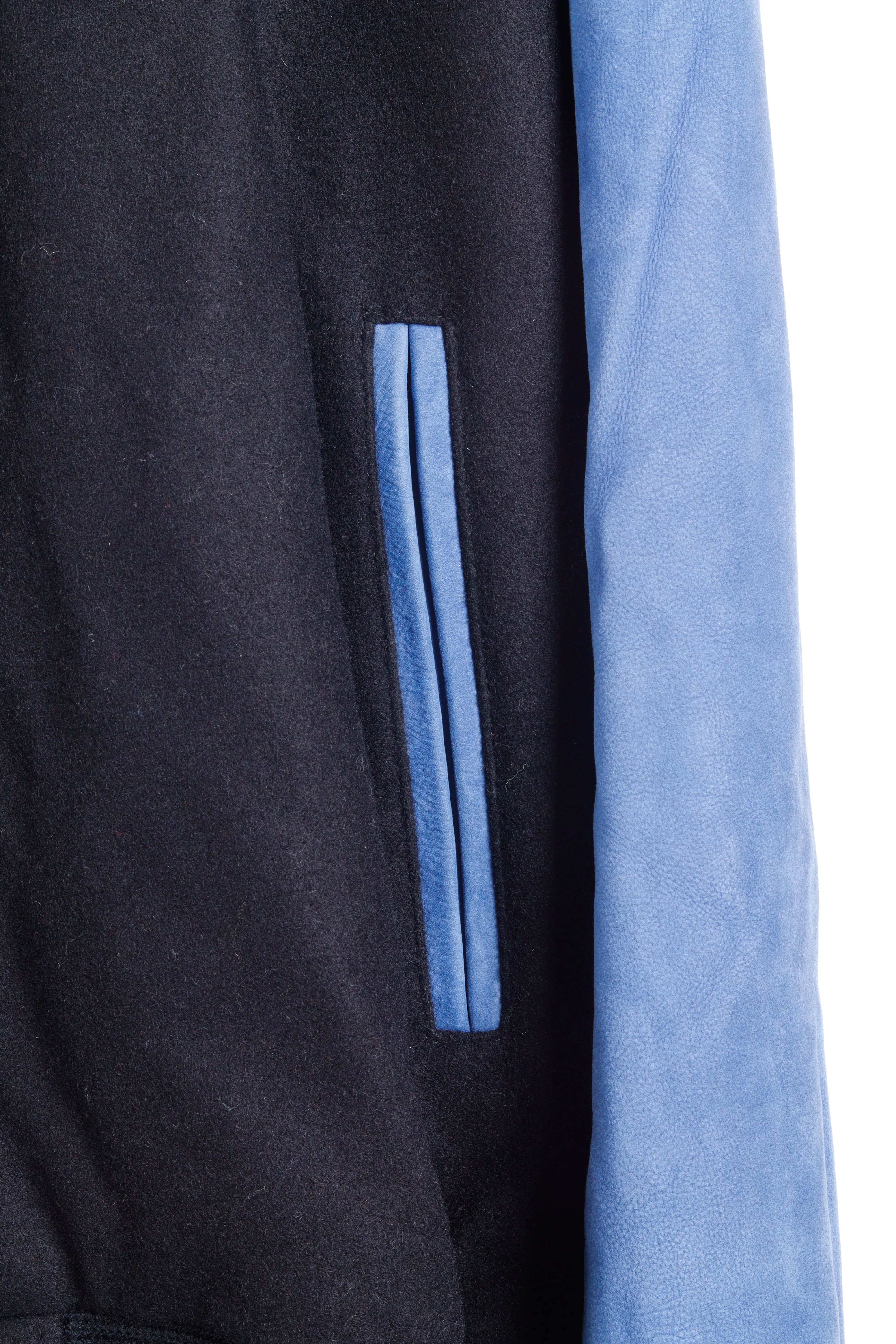 Vintage 1996 adidas 'Promo Basketball' Wool Suede Varsity Jacket Blue