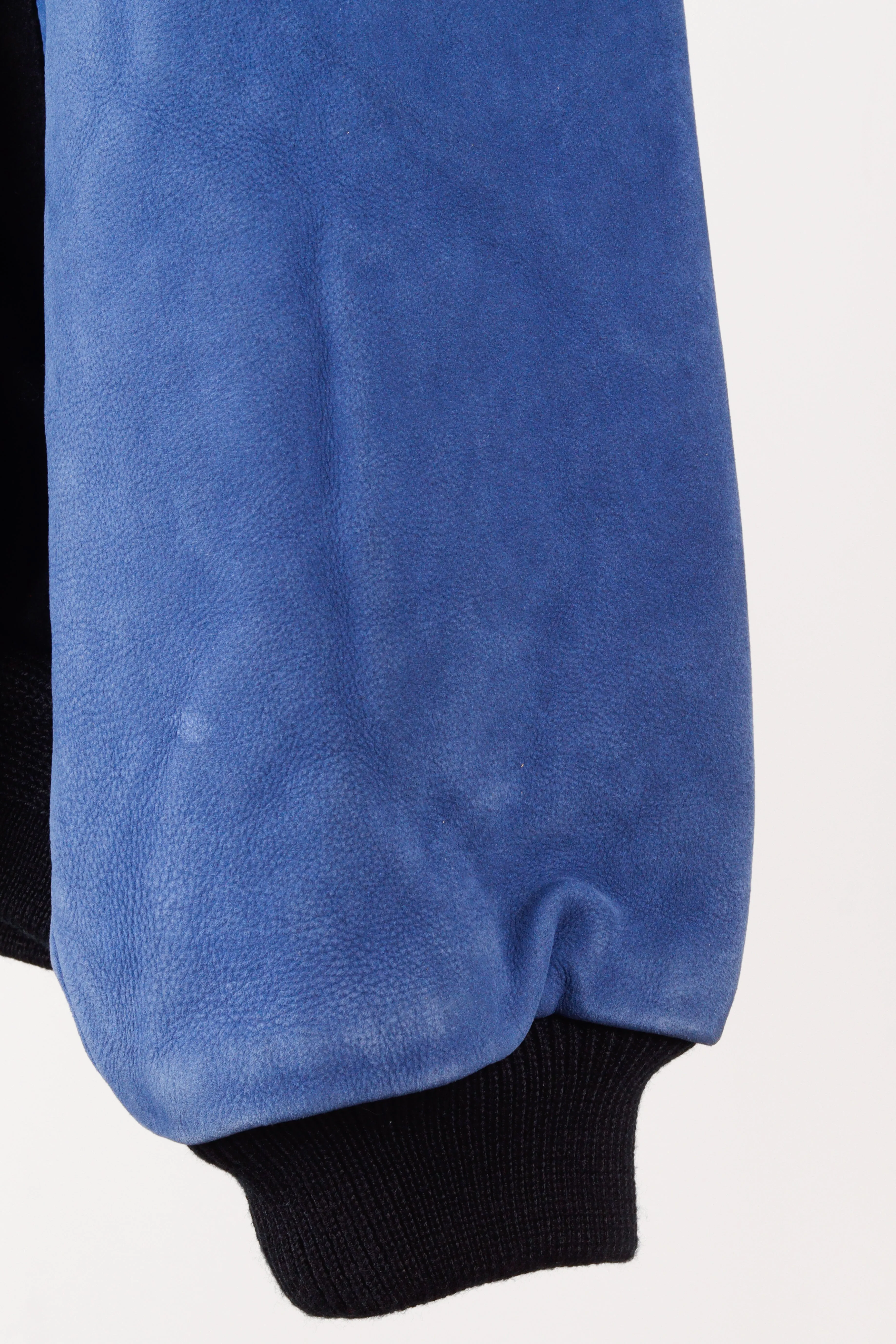 Vintage 1996 adidas 'Promo Basketball' Wool Suede Varsity Jacket Blue