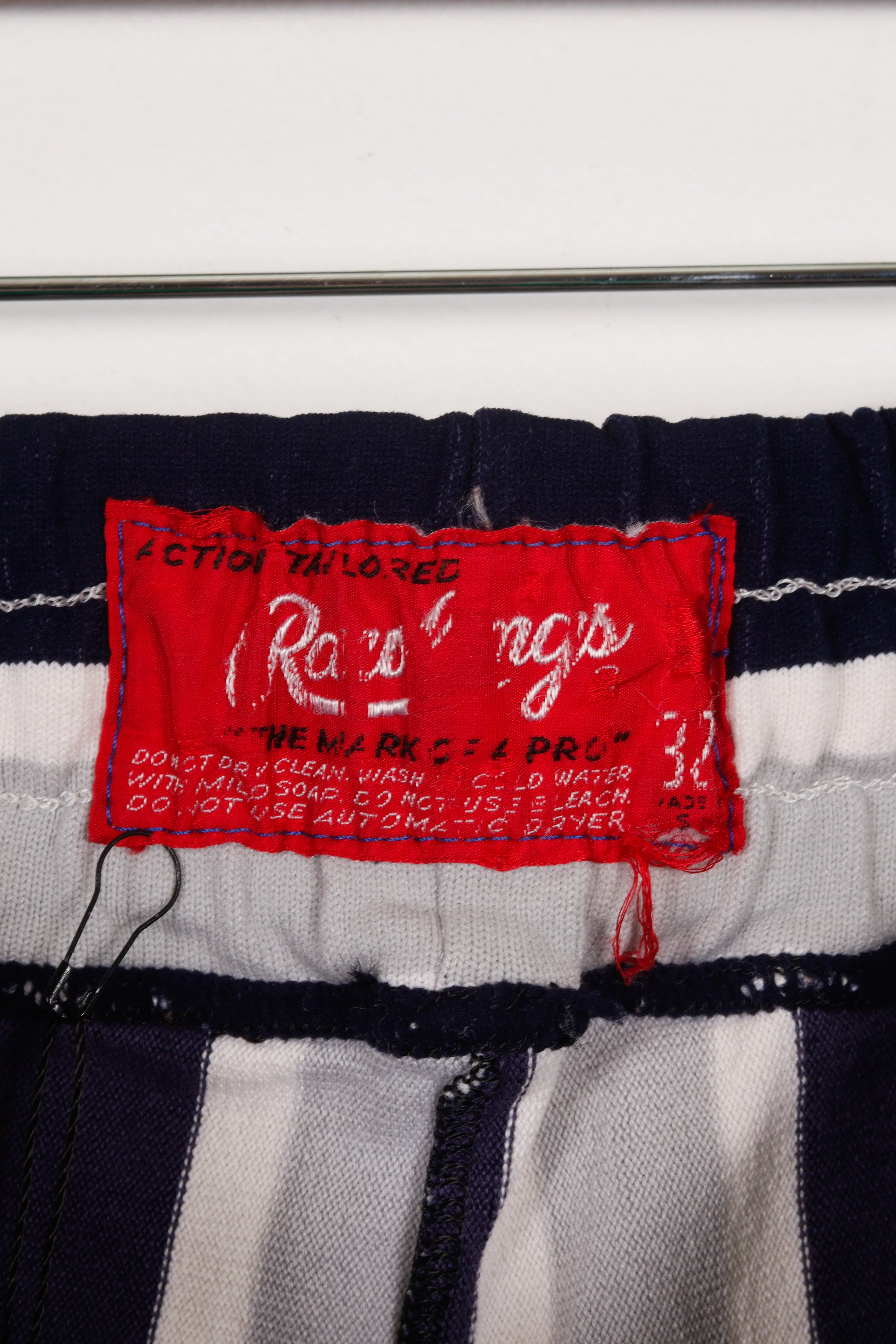 Vintage 70's Rawlings 'Multi Striped' Warm Up Pants Navy White Grey