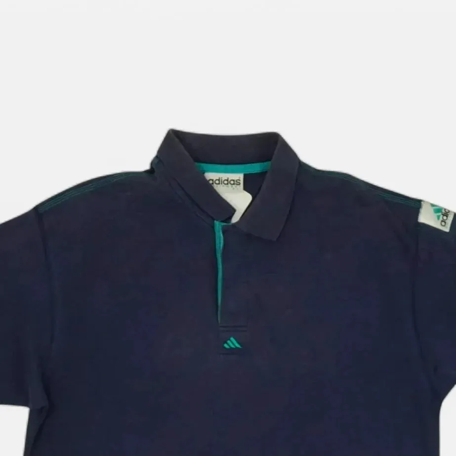 Vintage Adidas Blue Polo Shirt (M)