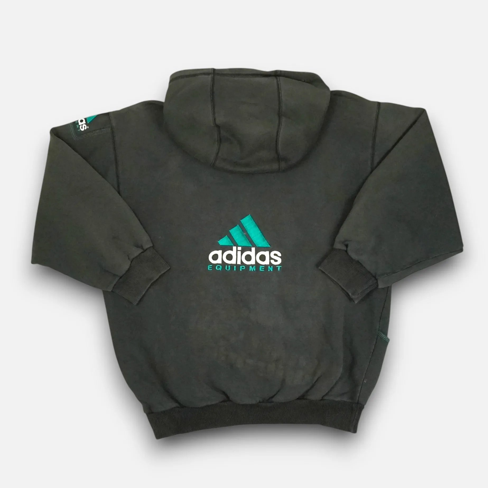 Vintage Adidas Equipment Black Zip Up Hoodie (XL)