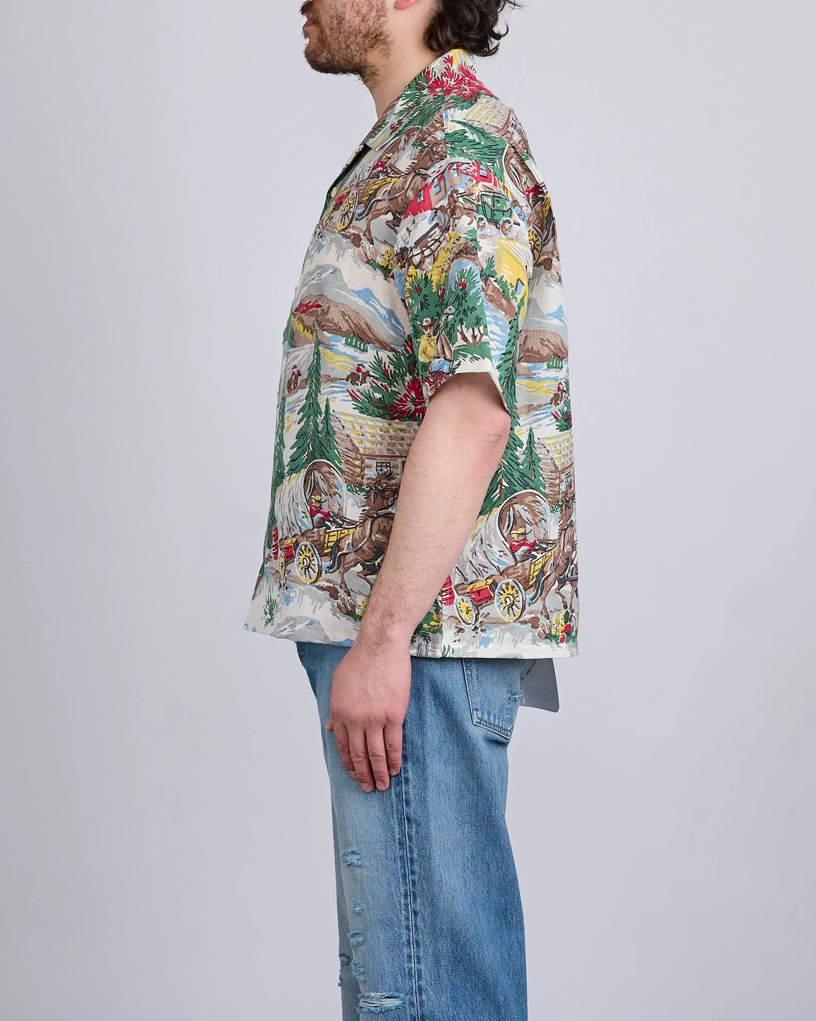 visvim Crosby Button Shirt Short Sleeve (Washi Chirimen) Ivory